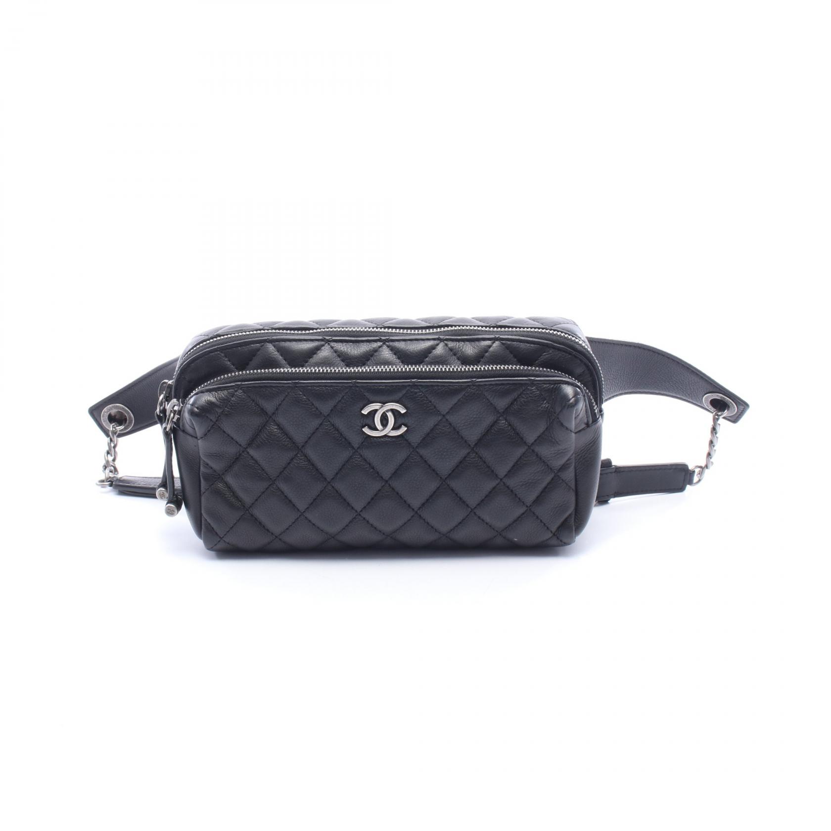 シャネル CHANEL マトラッセ ウエストバッグ ボディバッグ バッグ レザー レディース ブラック系 【中古】 193,000円