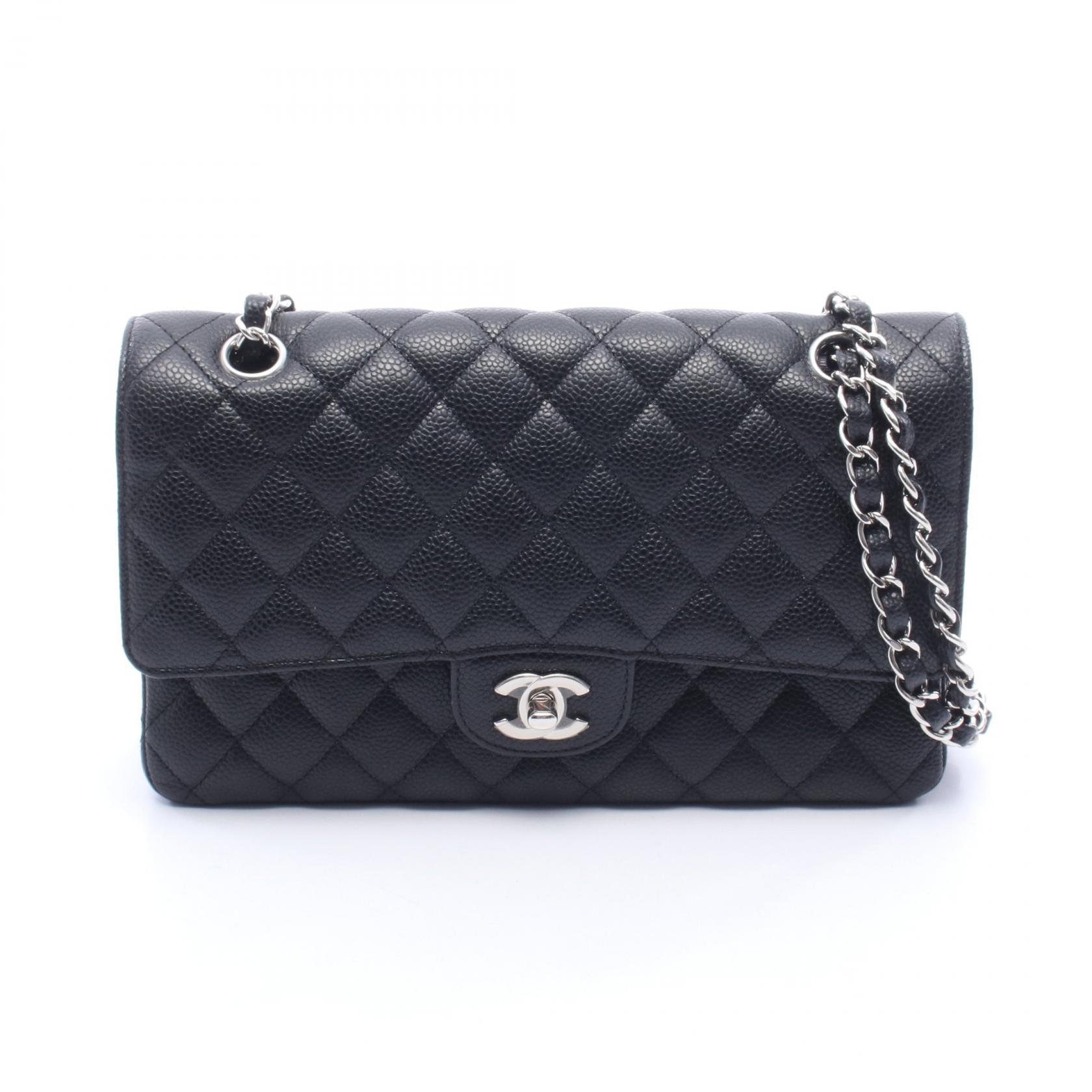 【5%OFFクーポン×ポイント5倍】シャネル CHANEL マトラッセ Wフラップ ショルダーバッグ バッグ キャビアスキン(グレインドカーフ) レディース ブラック系 【中古】