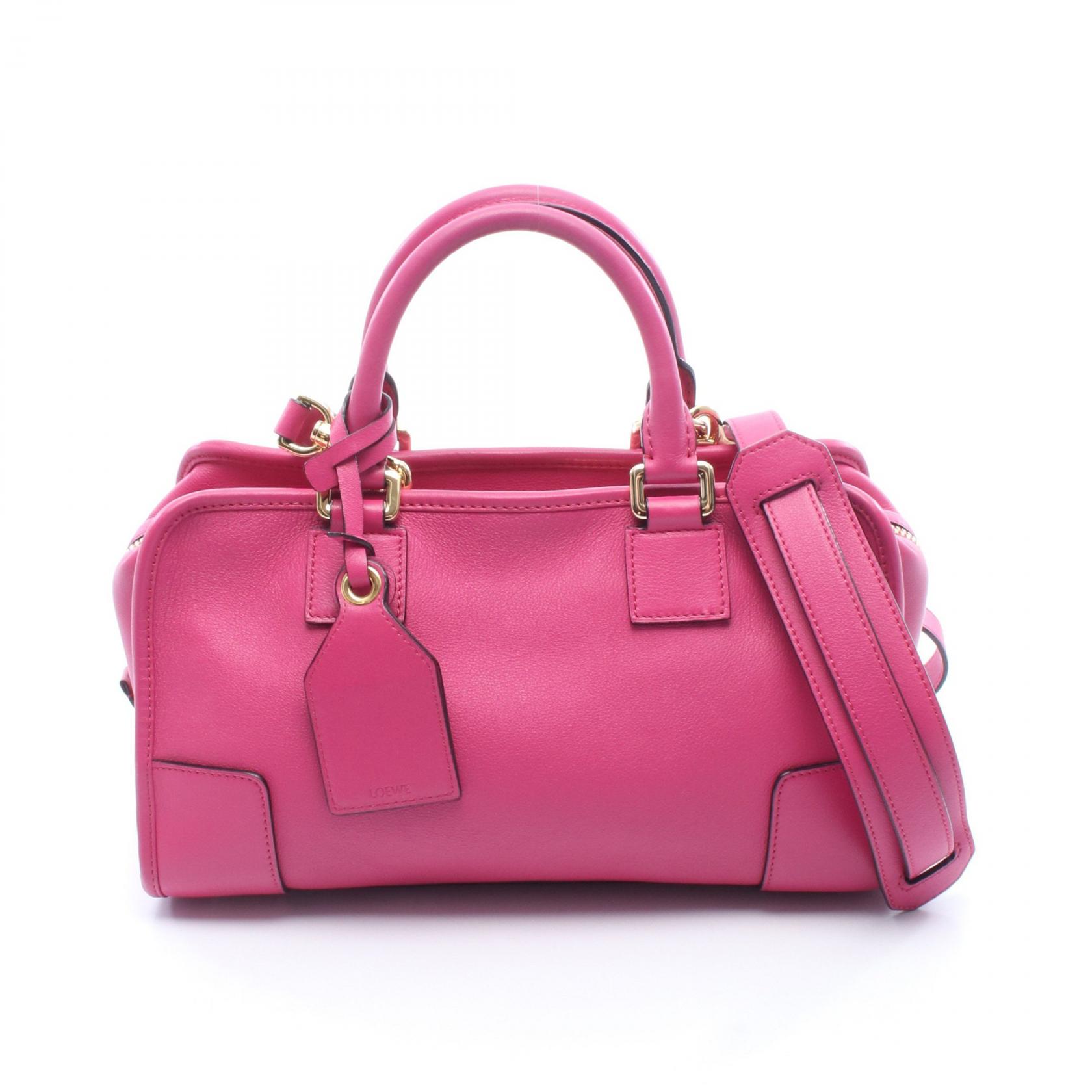 【10%OFFクーポン 7/26 9:59〆】 ロエベ LOEWE アマソナ28 2WAY ハンドバッグ バッグ レザー レディース ピンク系 【中古】｜Brandoff銀座
