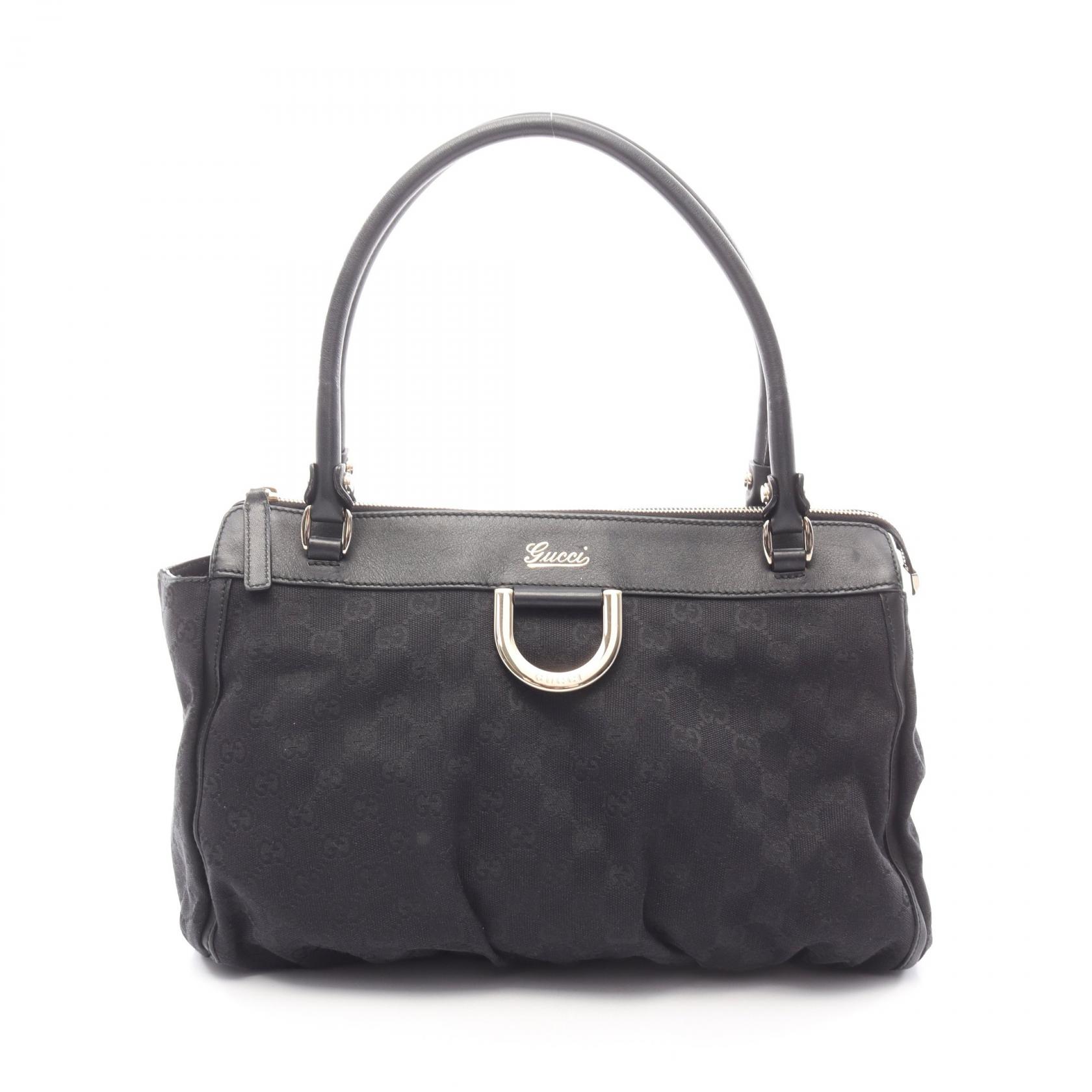 【15%OFFクーポン 7/26 9:59〆】グッチ GUCCI アビー GGキャンバス トートバッグ バッグ キャンバス レザー レディース ブラック系 189831 【中古】｜Brandoff銀座