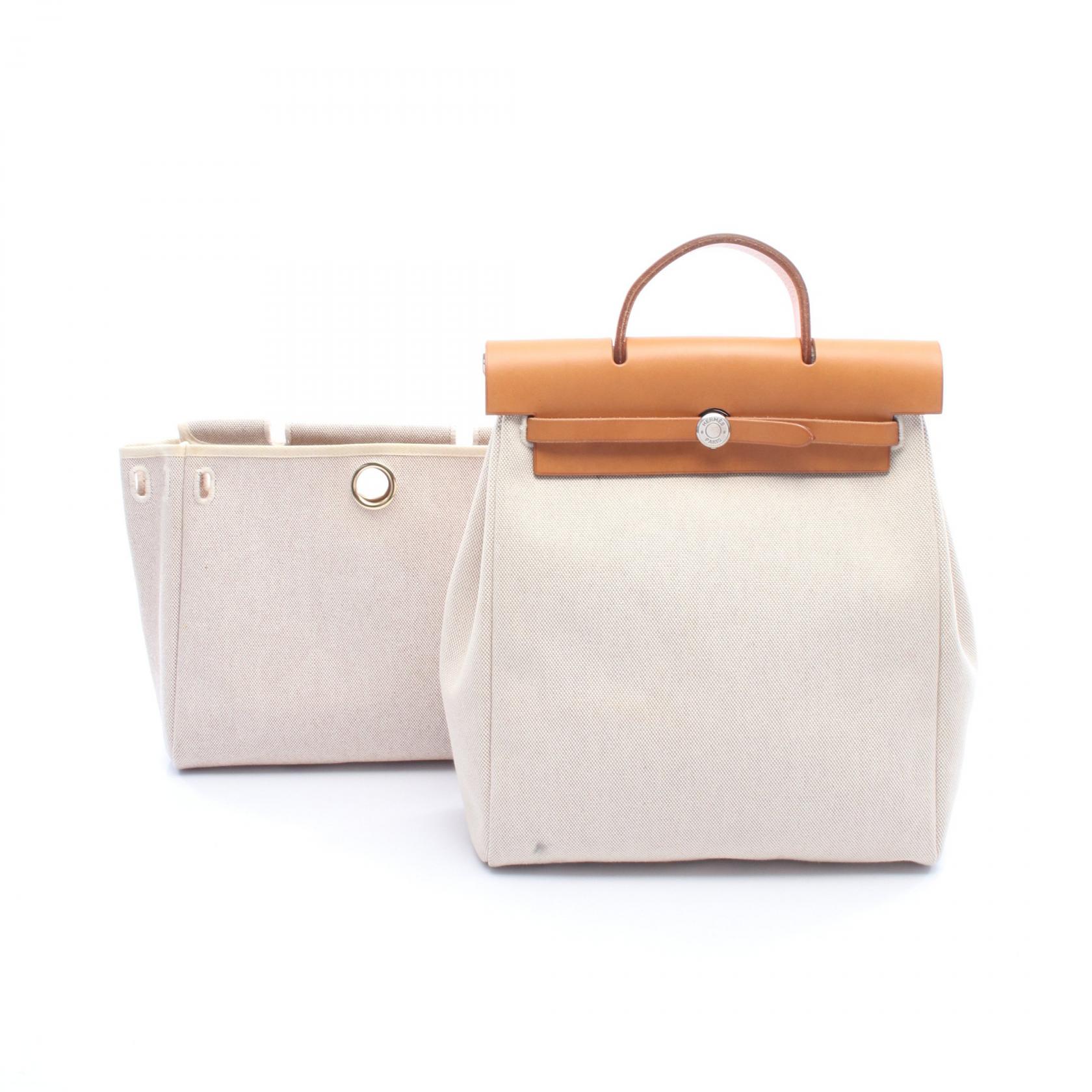 【5%OFFクーポン×ポイント5倍】エルメス HERMES エールバッグ アドPM リュックサック バックパック バッグ トワルアッシュ / ヴァッシュハンター トワルアッシュ レディース ベージュ系 / ブラウン系 【中古】