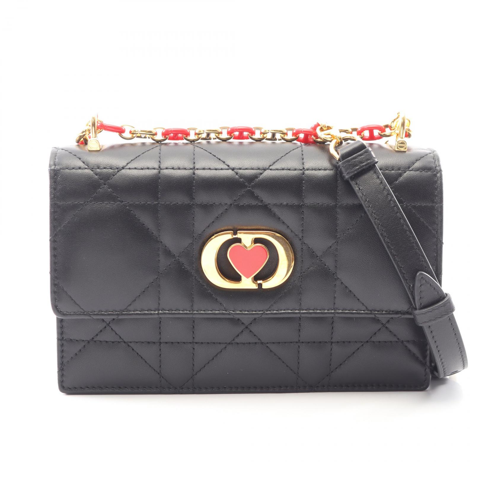 【2万円OFFクーポン対象】ディオール Dior MISS CARO ミニバッグ マクロカナージュ ショルダーバッグ バッグ レザー レディース ブラック系 S5169UDAX 【中古】