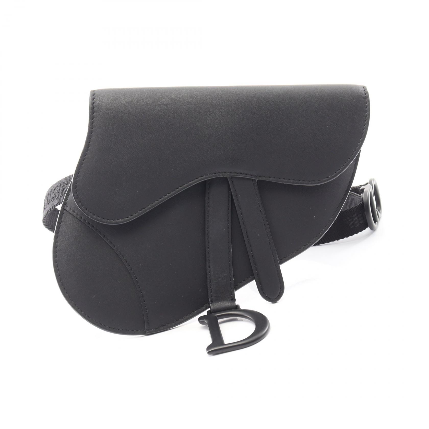 ディオール Dior サドルバッグ ウエストバッグ バッグ レザー レディース ブラック系 【中古】