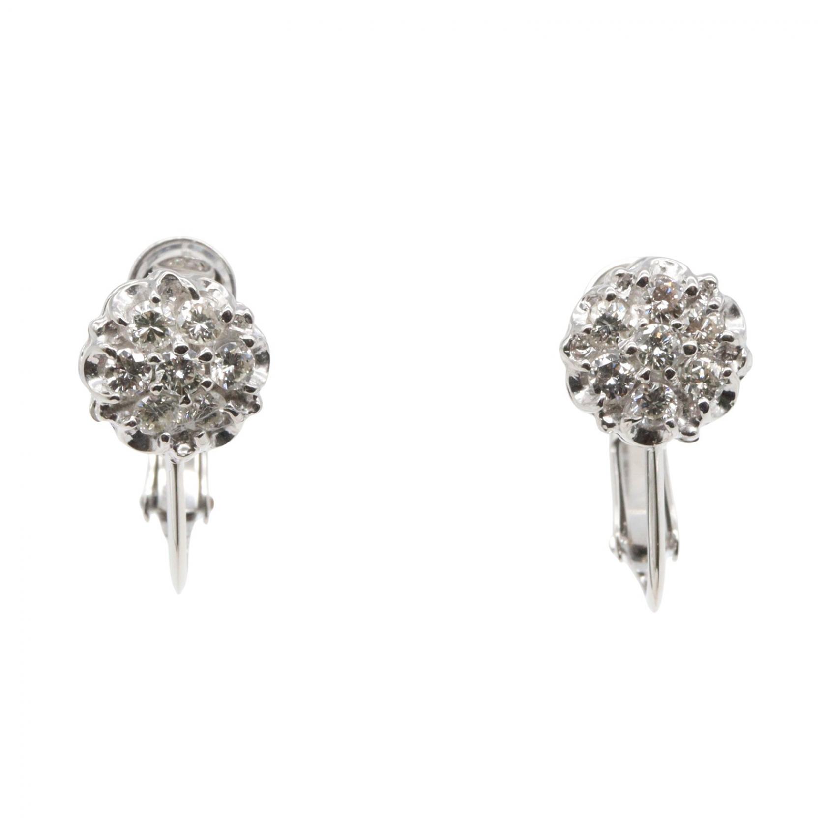 【10%OFFクーポン 7/26 9:59〆】 ジュエリー JEWELRY ダイヤモンド イヤリング イヤリング ジュエリー ダイヤモンド K14WG レディース シルバー系 / クリア系 ダイヤ 3.6g 【中古】|Brandoff銀座