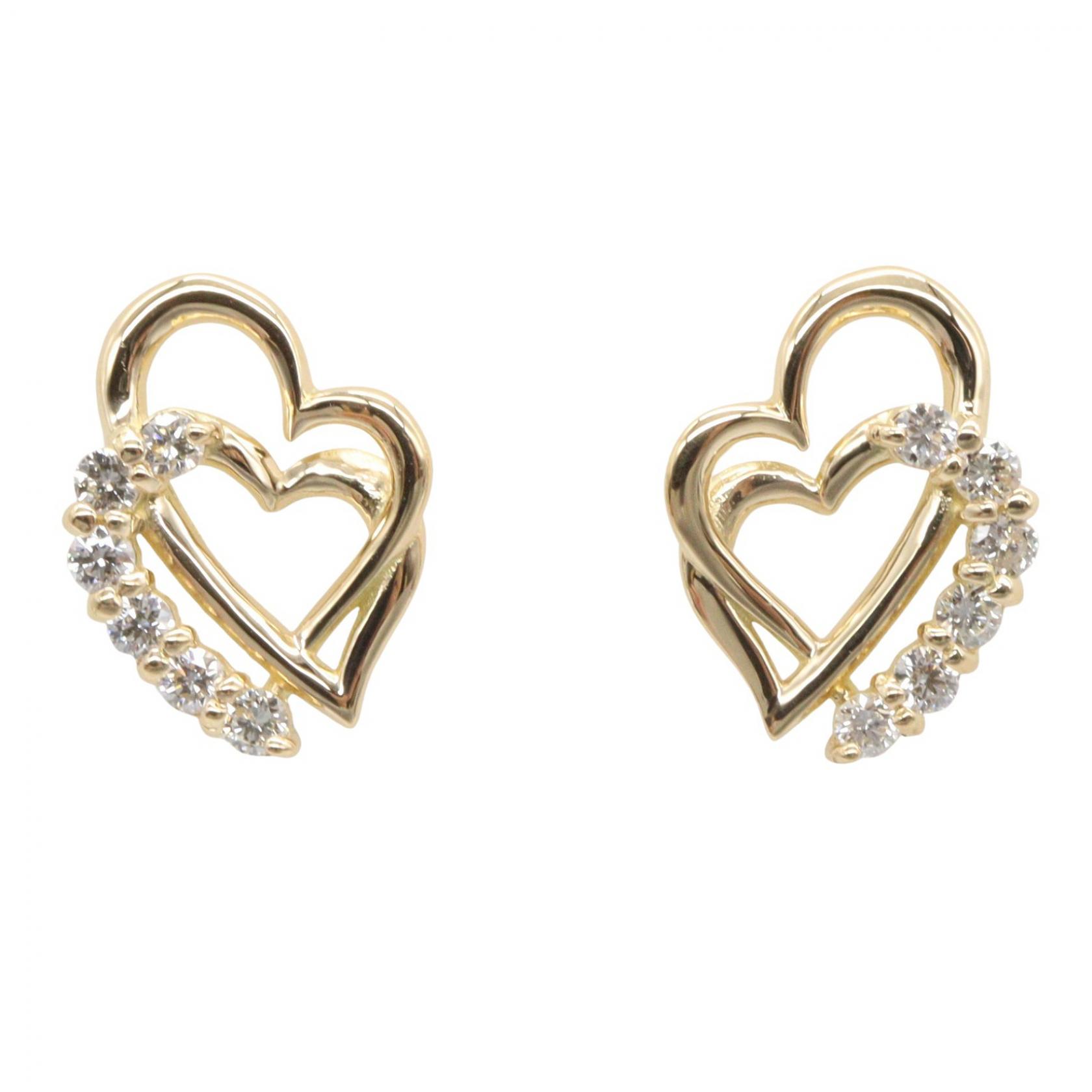 ジュエリー JEWELRY ダイヤモンド ピアス ピアス ジュエリー K18（イエローゴールド） ダイヤモンド レディース ゴールド系 / クリア系 ﾀﾞｲﾔ 1.7g 【中古】