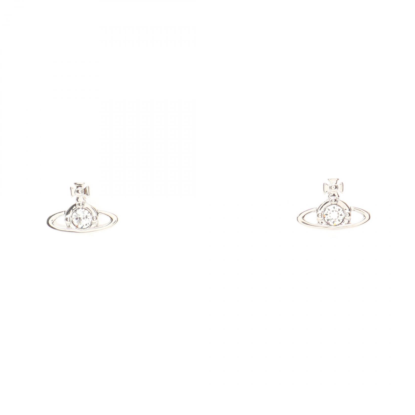 ヴィヴィアンウエストウッド Vivienne Westwood NANO SOLITAIRE オーブ ピアス ジュエリー ステンレススチール ラインストーン レディース シルバー系 / クリア系 62010037/02P116 【新品】