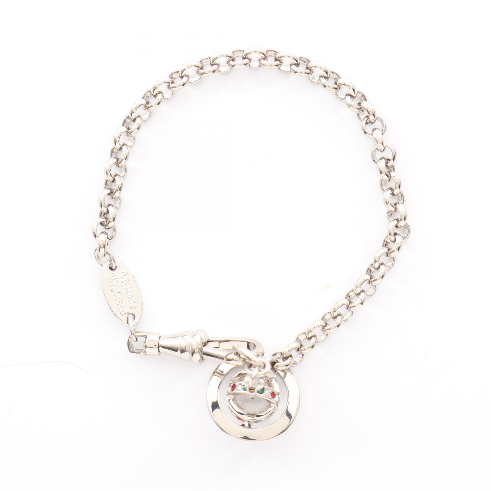【10%OFFクーポン 7/26 9:59〆】 ヴィヴィアンウエストウッド Vivienne Westwood NEW PETITE ORB ブレスレット アクセサリー ステンレススチール ラインストーン レディース シルバー系 / マルチカラー 61020057/02P019 【新品】|Brandoff銀座
