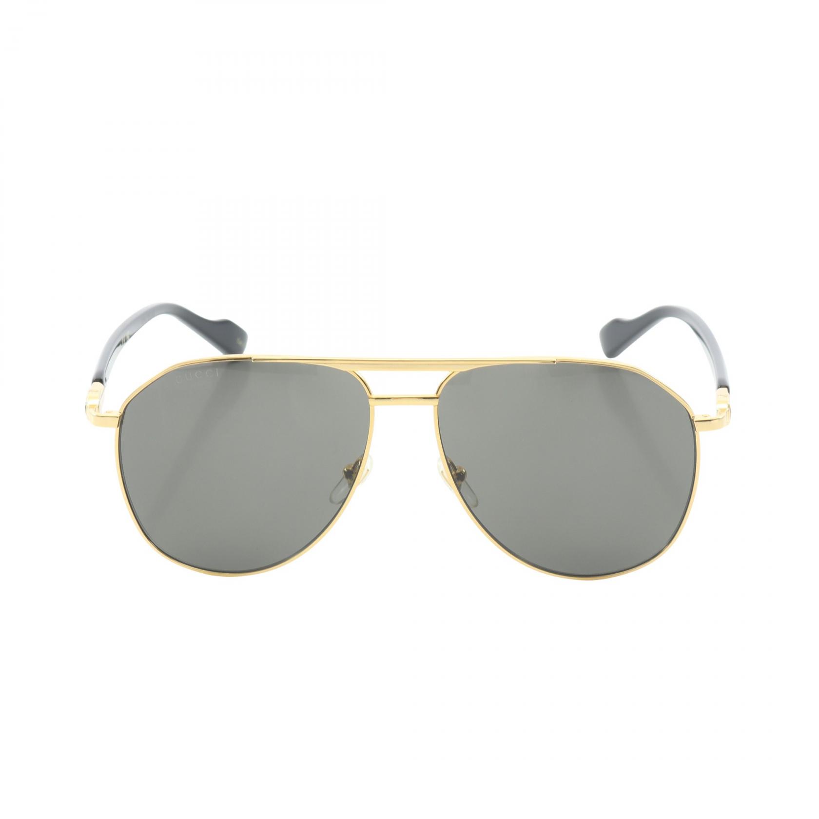 グッチ GUCCI セミオート サングラス 衣料品 GP / プラスチック メンズ ゴールド系 / ブラック系 GG1220S001 【新品】