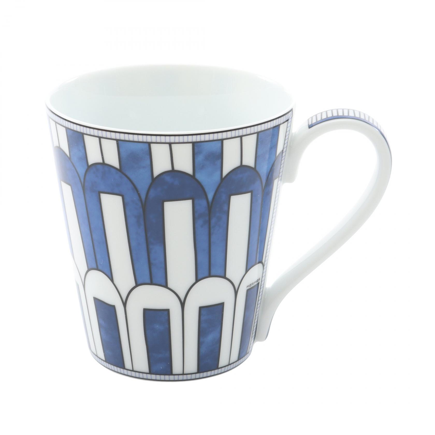エルメス HERMES ブルーダイユール マグカップ 食器 アクセサリー 陶器 メンズ レディース ホワイト系 / ブルー系 【中古】