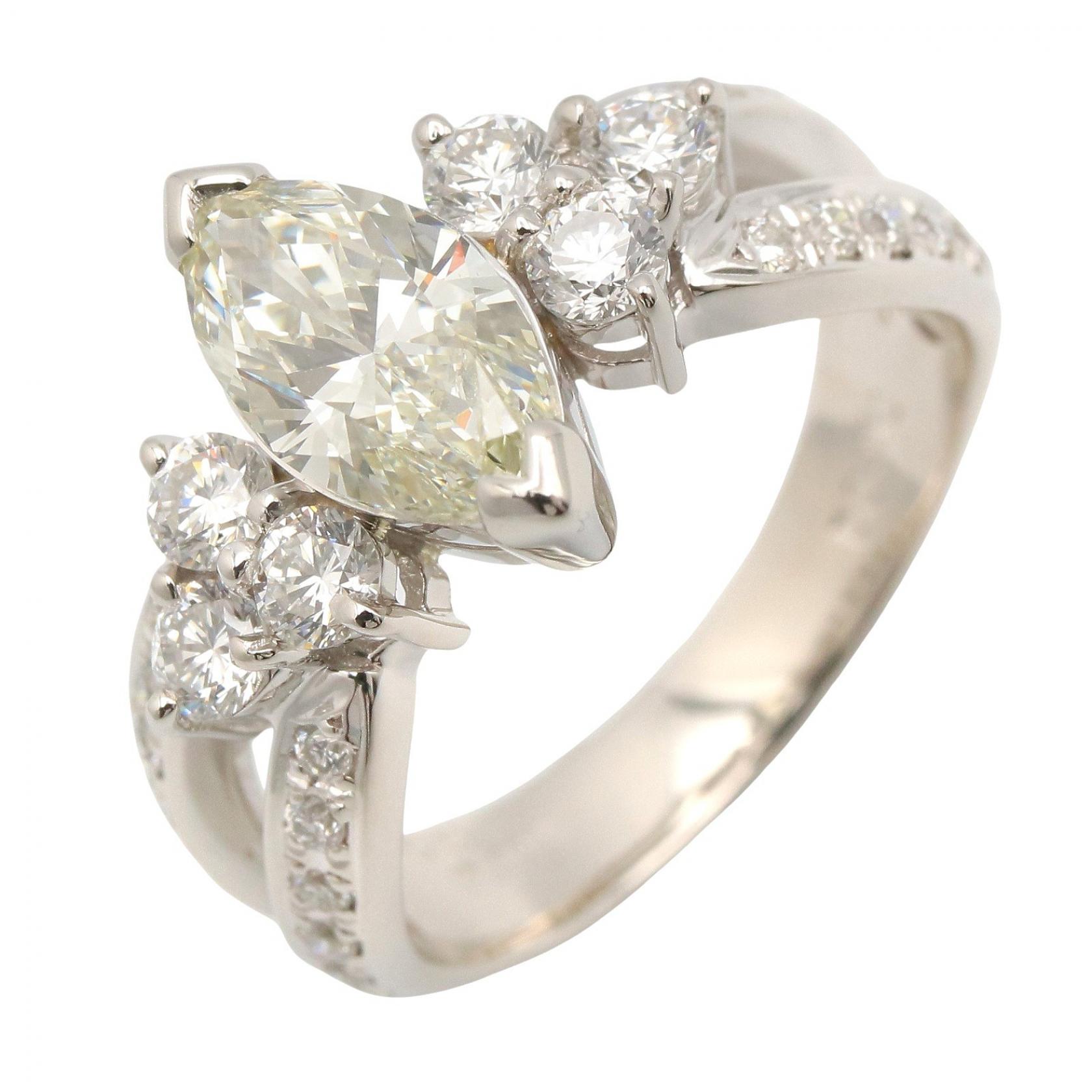 【10%OFFクーポン 7/26 9:59〆】 ジュエリー JEWELRY ダイヤ リング リング・指輪 ジュエリー Pt900プラチナ ダイヤモンド レディース クリア系 / シルバー系 ダイヤ 7.6g 【中古】|Brandoff銀座