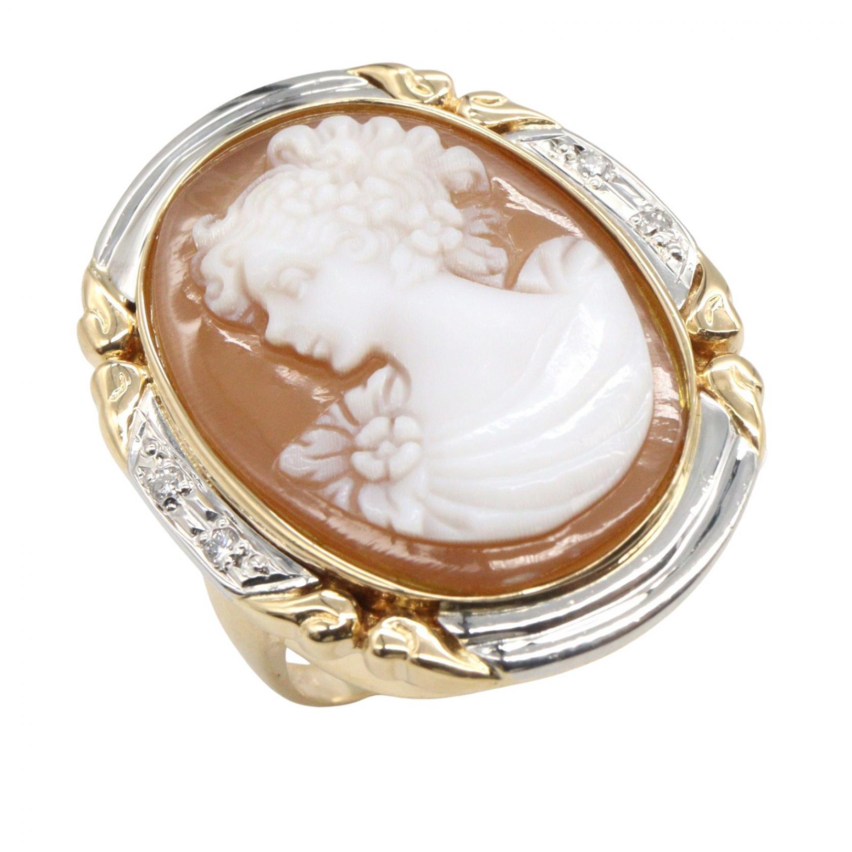 ジュエリー JEWELRY カメオ リング リング・指輪 ジュエリー Pt900プラチナ K18（イエローゴールド） レディース シルバー系 / ゴールド系 K18 ｶﾒｵ 7.71g 【中古】｜Brandoff銀座