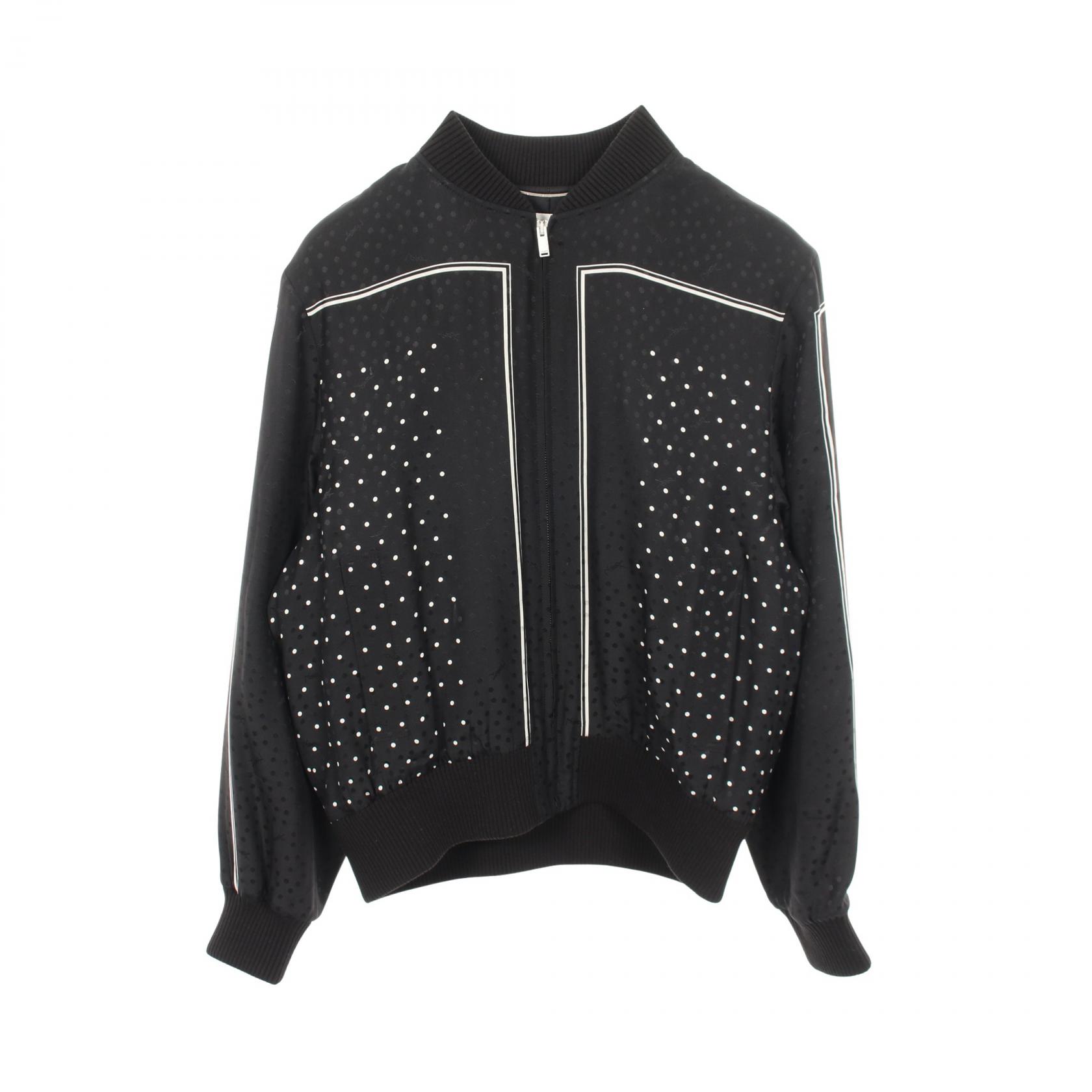 【10%OFFクーポン 7/26 9:59〆】 サンローランパリ SAINT LAURENT PARIS ドット 中綿 ブルゾン 衣料品 アウター シルク メンズ ブラック系 663529 【中古】|Brandoff銀座