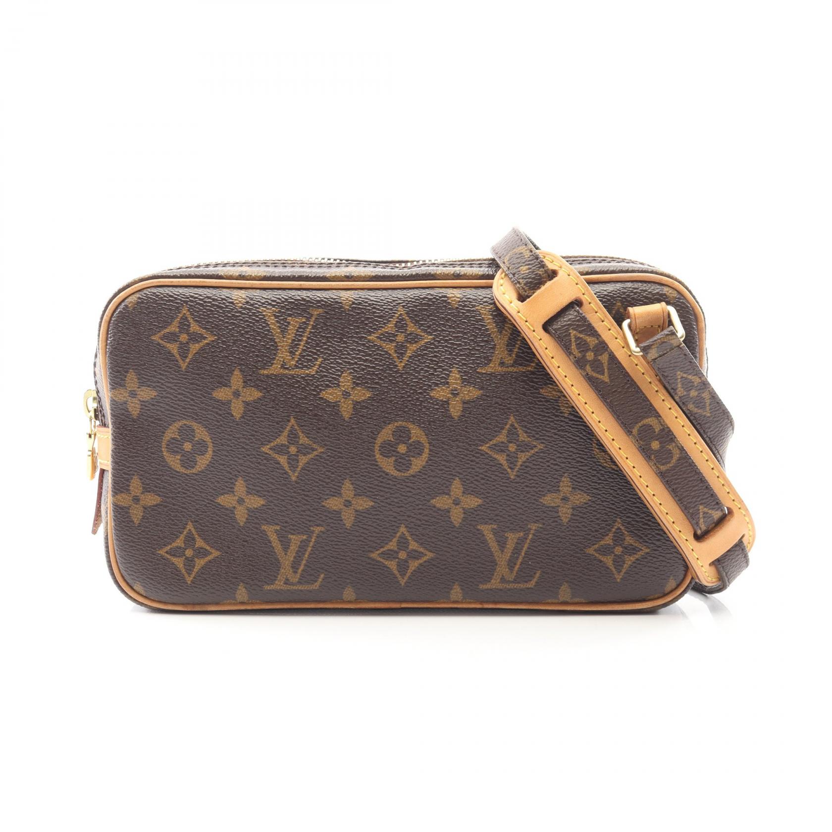 【15%OFFクーポン 7/26 9:59〆】ルイ・ヴィトン LOUIS VUITTON マルリーバンドリエール ショルダーバッグ バッグ PVCコーティングキャンバス レザー モノグラム レディース ブラウン系 M51828 【中古】|Brandoff銀座
