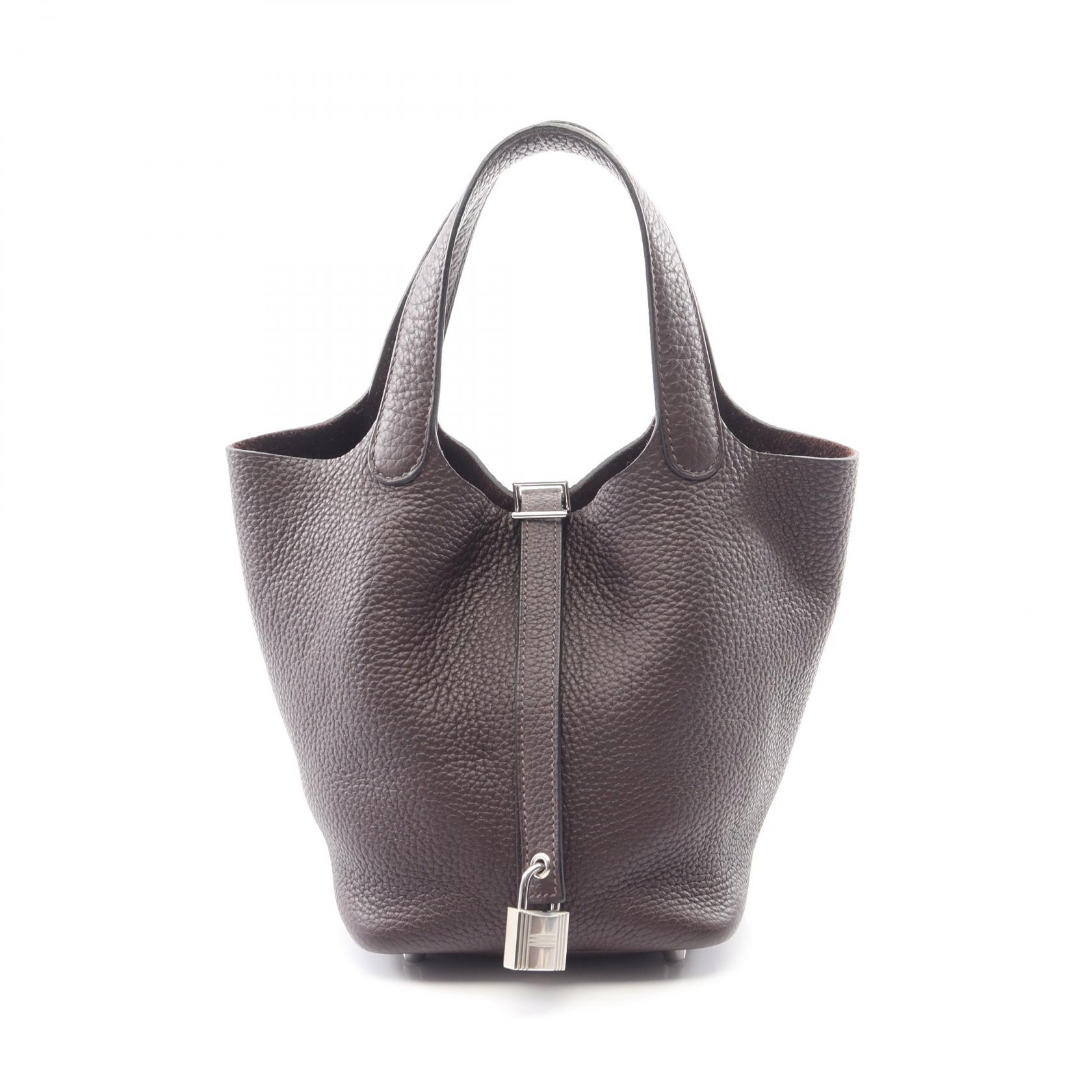 【15%OFFクーポン 7/26 9:59〆】エルメス HERMES ピコタンロックPM ハンドバッグ バッグ レザー トリヨンクレマンス トリヨンクレマンス レディース ブラウン系 【中古】|Brandoff銀座