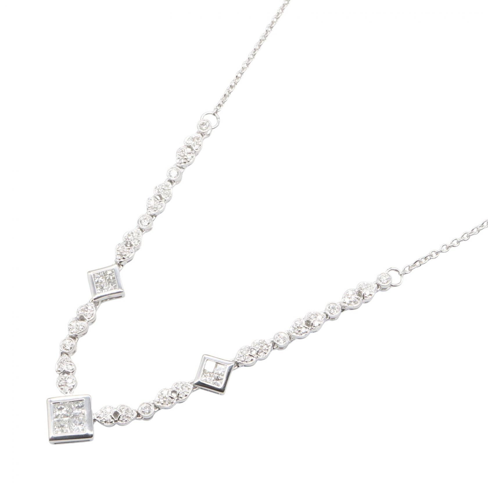 【10%OFFクーポン 7/26 9:59〆】 ジュエリー JEWELRY ダイヤネックレス ネックレス ジュエリー K18WG(ホワイトゴールド) ダイヤモンド レディース シルバー系 / クリア系 ダイヤ 7.4g 【中古】|Brandoff銀座