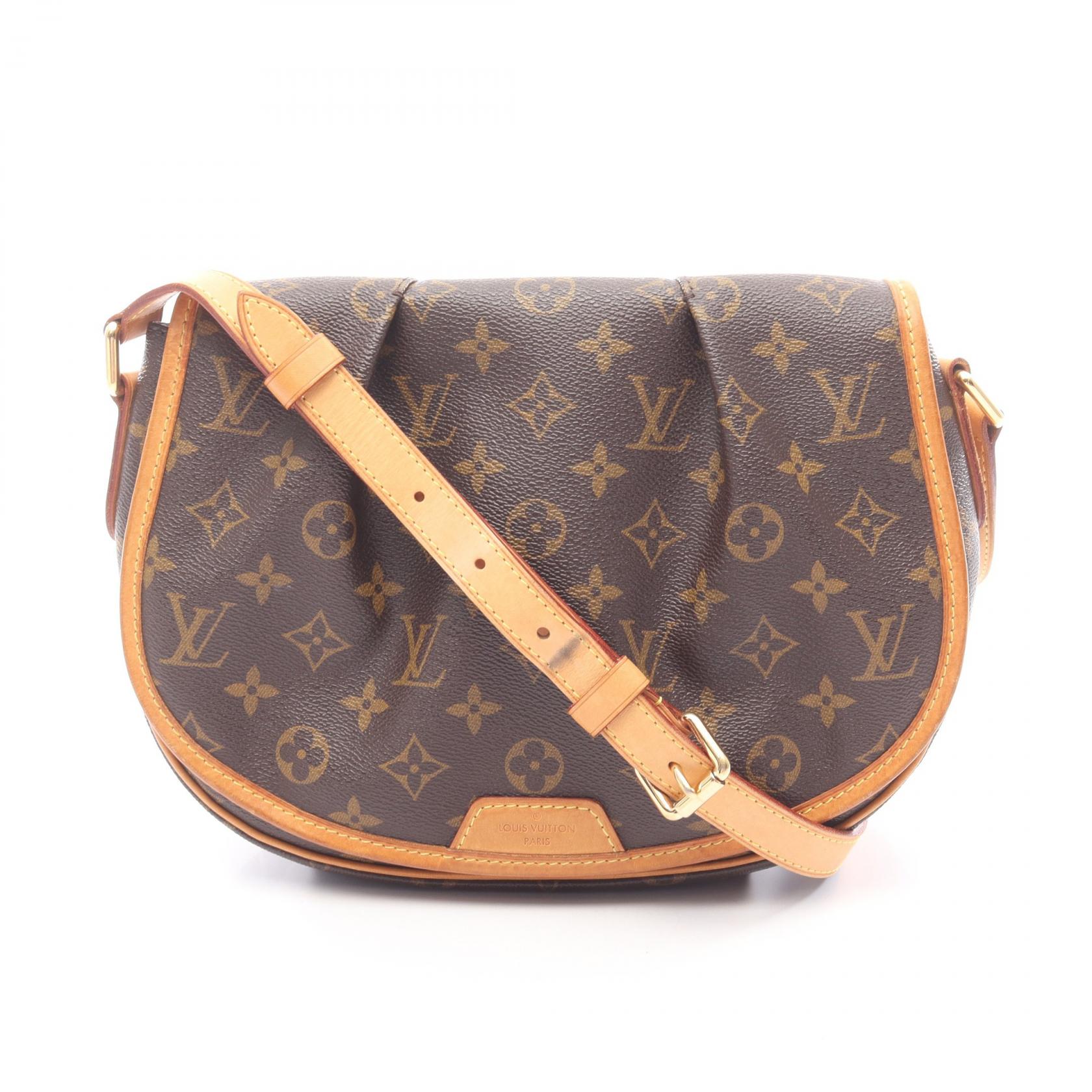ルイ・ヴィトン LOUIS VUITTON メニルモンタンPM ショルダーバッグ バッグ PVCコーティングキャンバス レザー モノグラム レディース ブラウン系 M40474 【中古】｜Brandoff銀座