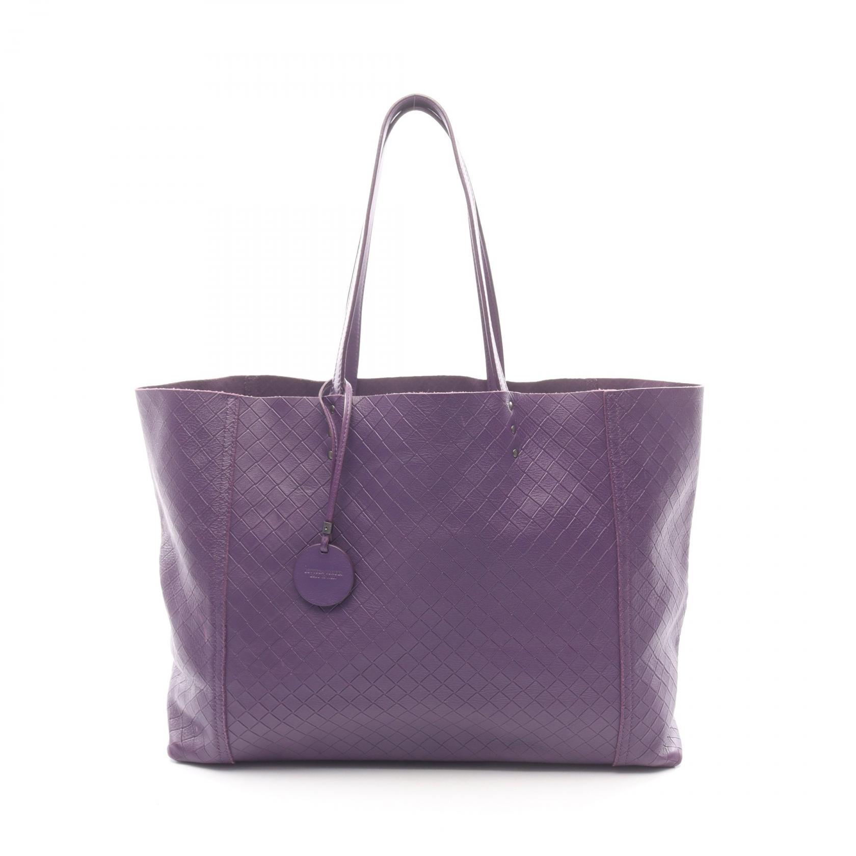 【15%OFFクーポン 7/26 9:59〆】ボッテガヴェネタ BOTTEGA VENETA イントレチャート トートバッグ バッグ レザー レディース パープル系 【中古】|Brandoff銀座