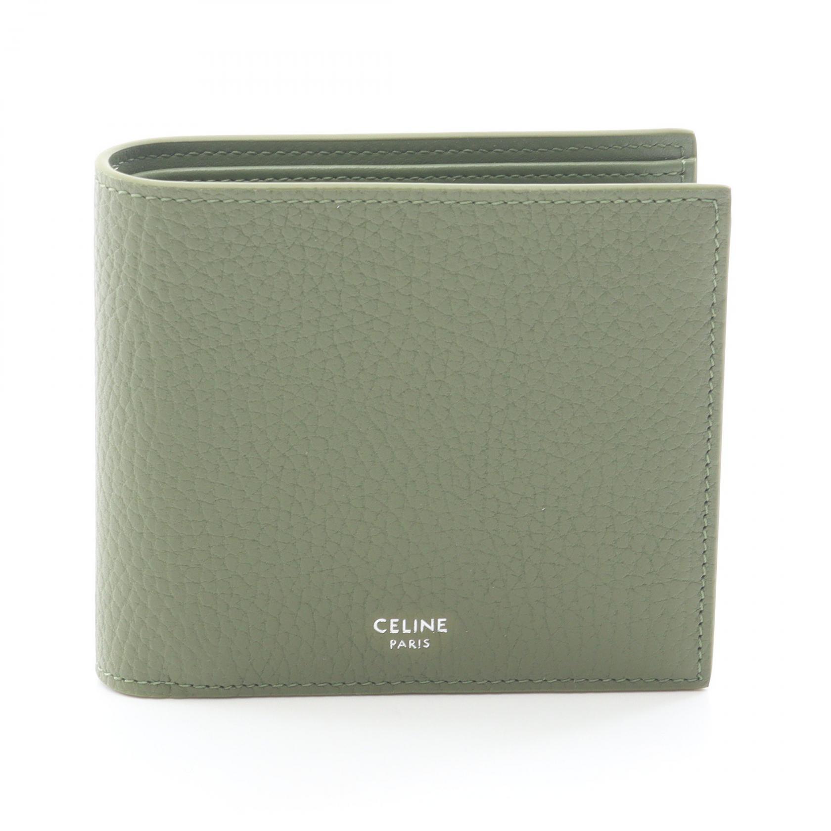 セリーヌ CELINE バイフォールドウォレット 二つ折り財布 財布 レザー レディース カーキ系 10C873GTZGJK0 【新品】｜Brandoff銀座