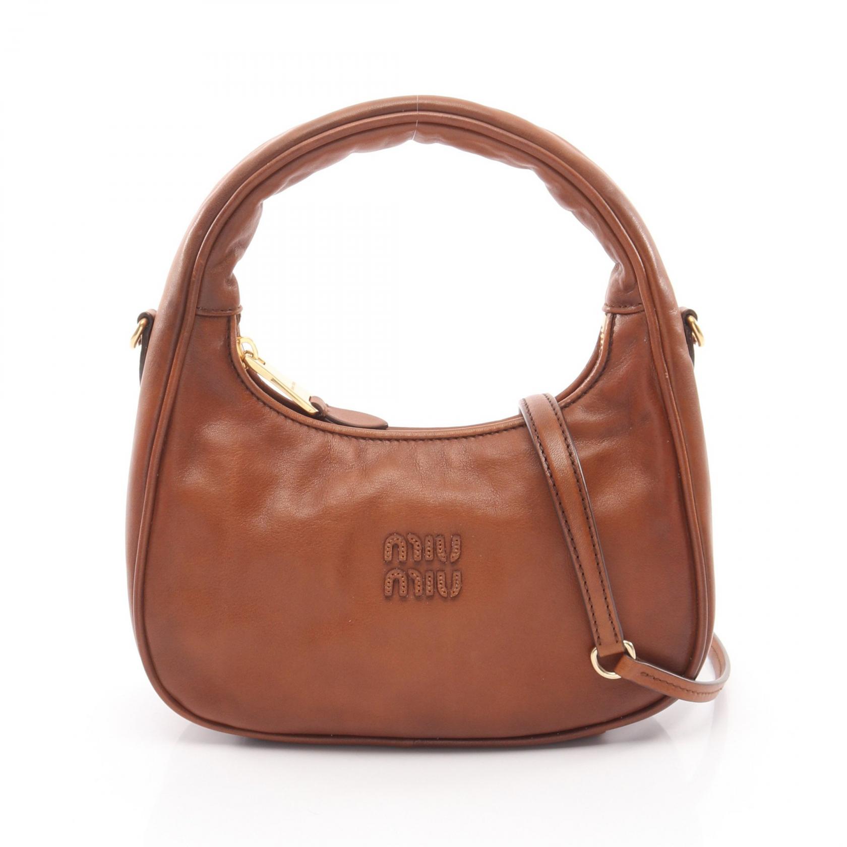 【10%OFFクーポン 7/26 9:59〆】 ミュウ ミュウ Miu Miu VITELLO ANTIC 2WAY ハンドバッグ バッグ レザー レディース ブラウン系 5BC1252IERF0046 【新品】|Brandoff銀座