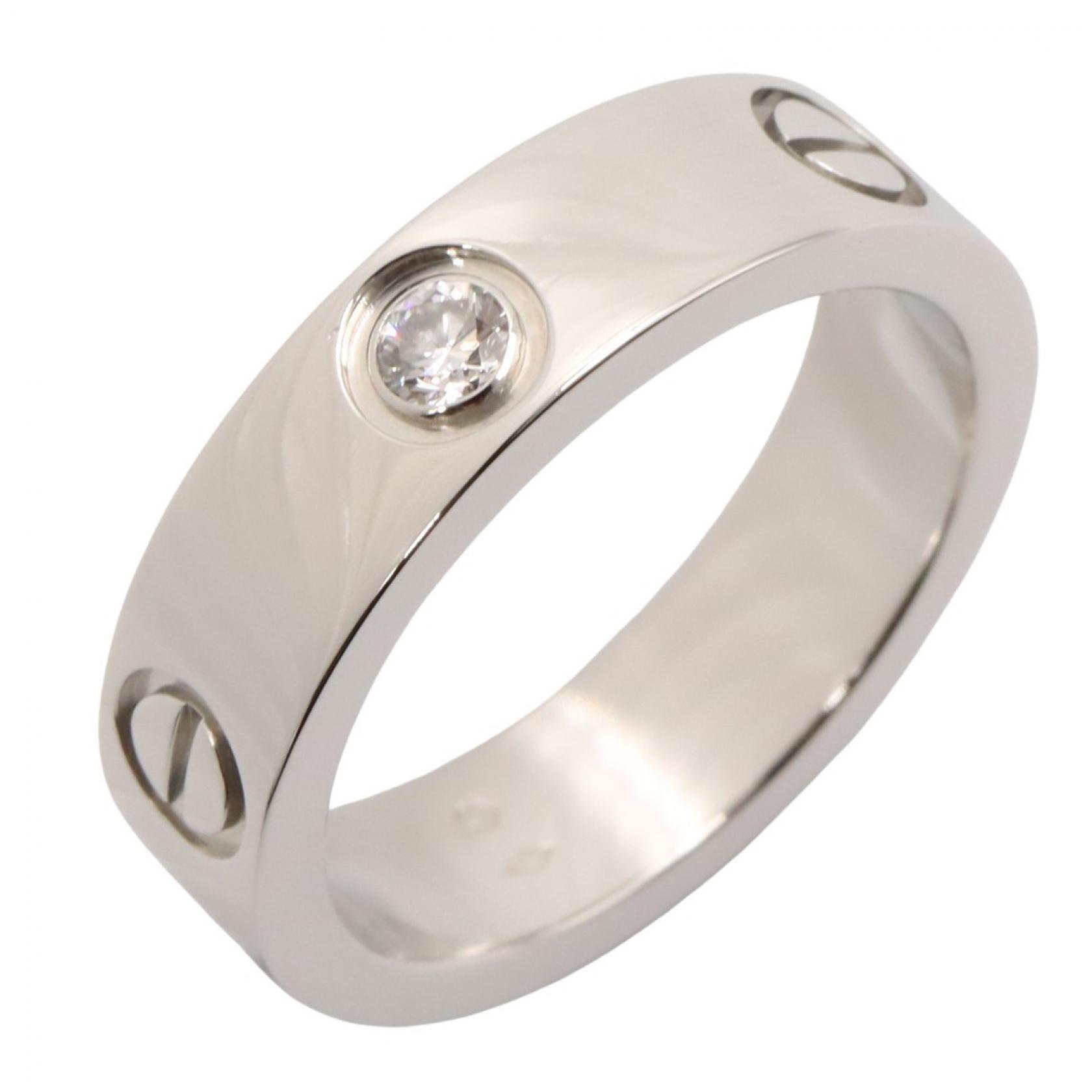 【10%OFFクーポン 7/26 9:59〆】 カルティエ CARTIER ラブリング 1PD リング・指輪 ジュエリー Pt950プラチナ ダイヤモンド レディース シルバー系 / クリア系 【中古】｜Brandoff銀座