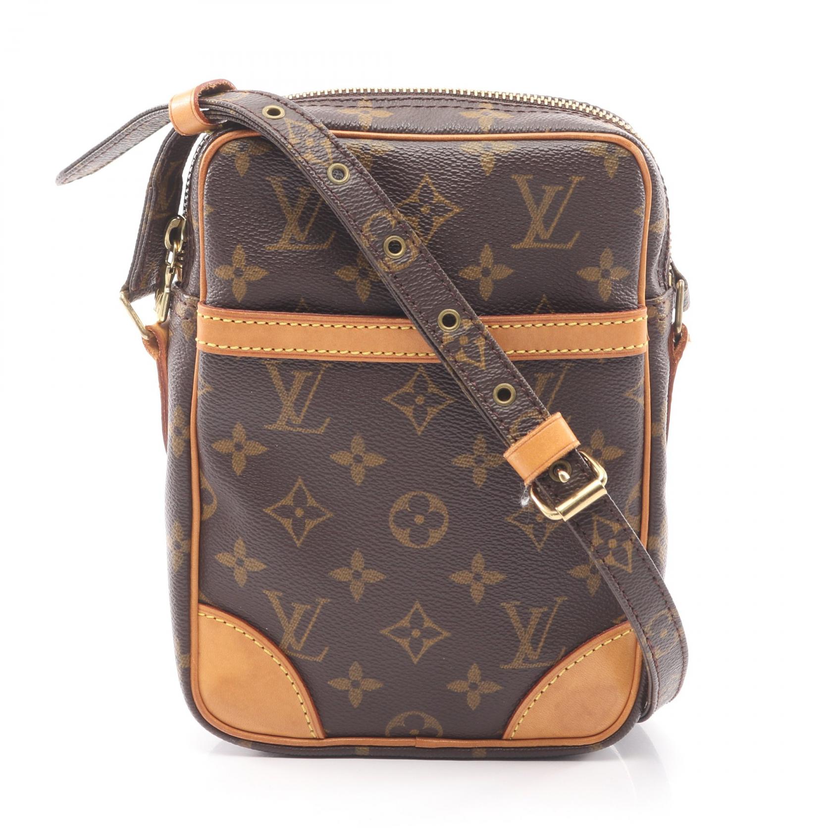 【15%OFFクーポン 7/26 9:59〆】ルイ・ヴィトン LOUIS VUITTON ダヌーブ モノグラム ショルダーバッグ バッグ PVCコーティングキャンバス レザー レディース ブラウン系 M45266 【中古】|Brandoff銀座
