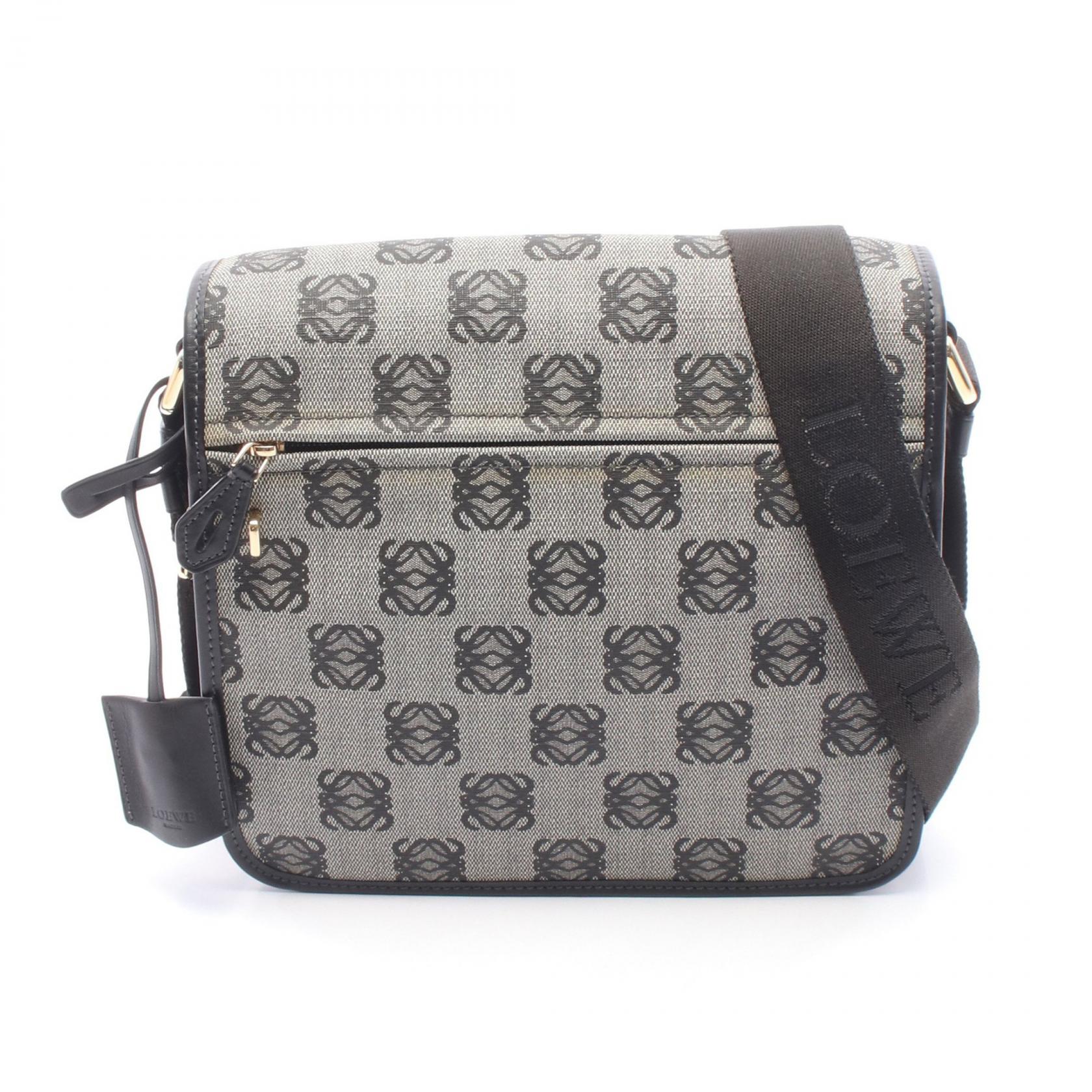 ロエベ LOEWE アナグラム ショルダーバッグ バッグ PVCコーティングキャンバス レザー レディース グレー系 / ブラック系 【中古】｜Brandoff銀座