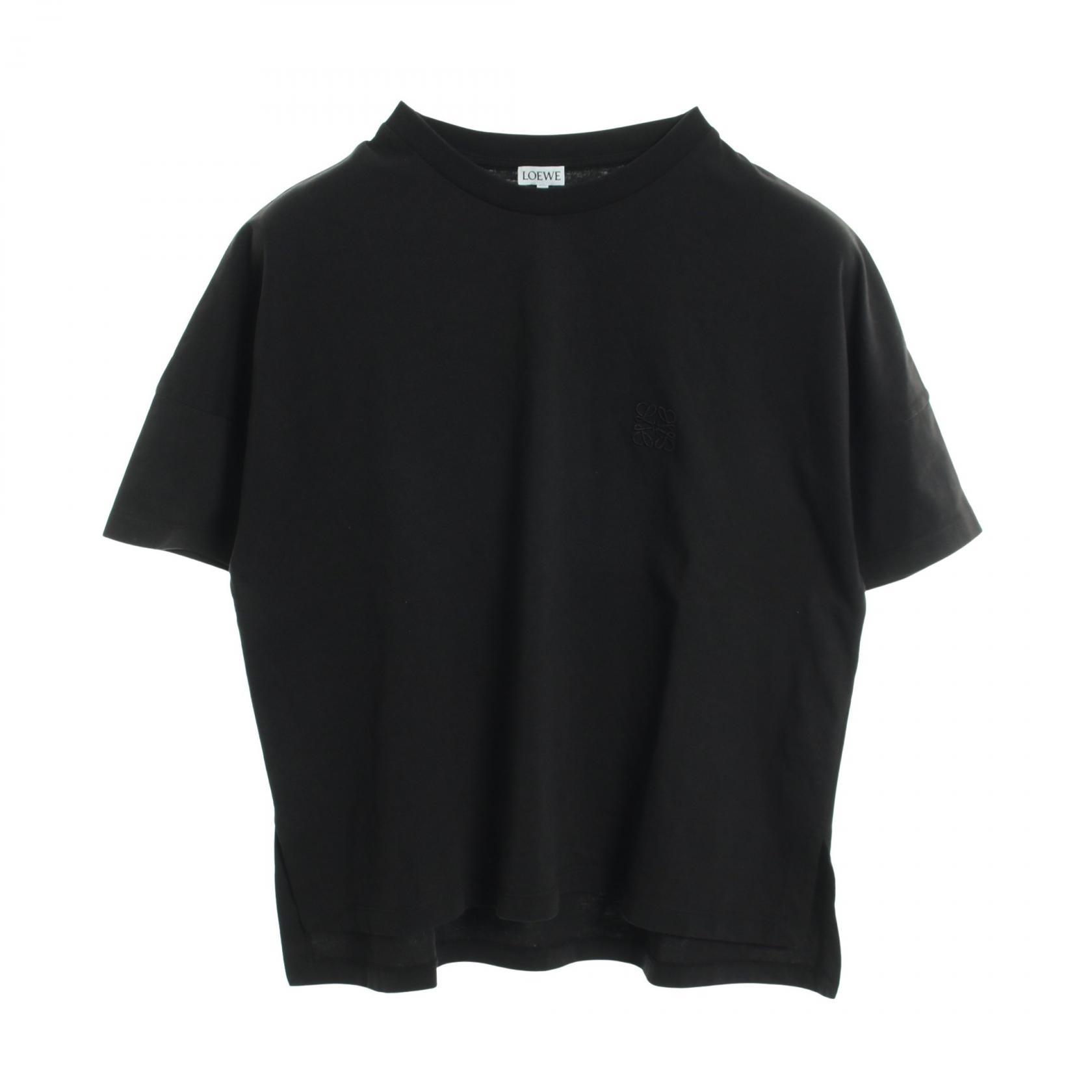 【10%OFFクーポン 7/26 9:59〆】 ロエベ LOEWE アナグラム 半袖Tシャツ 衣料品 トップス コットン レディース ブラック系 【中古】|Brandoff銀座