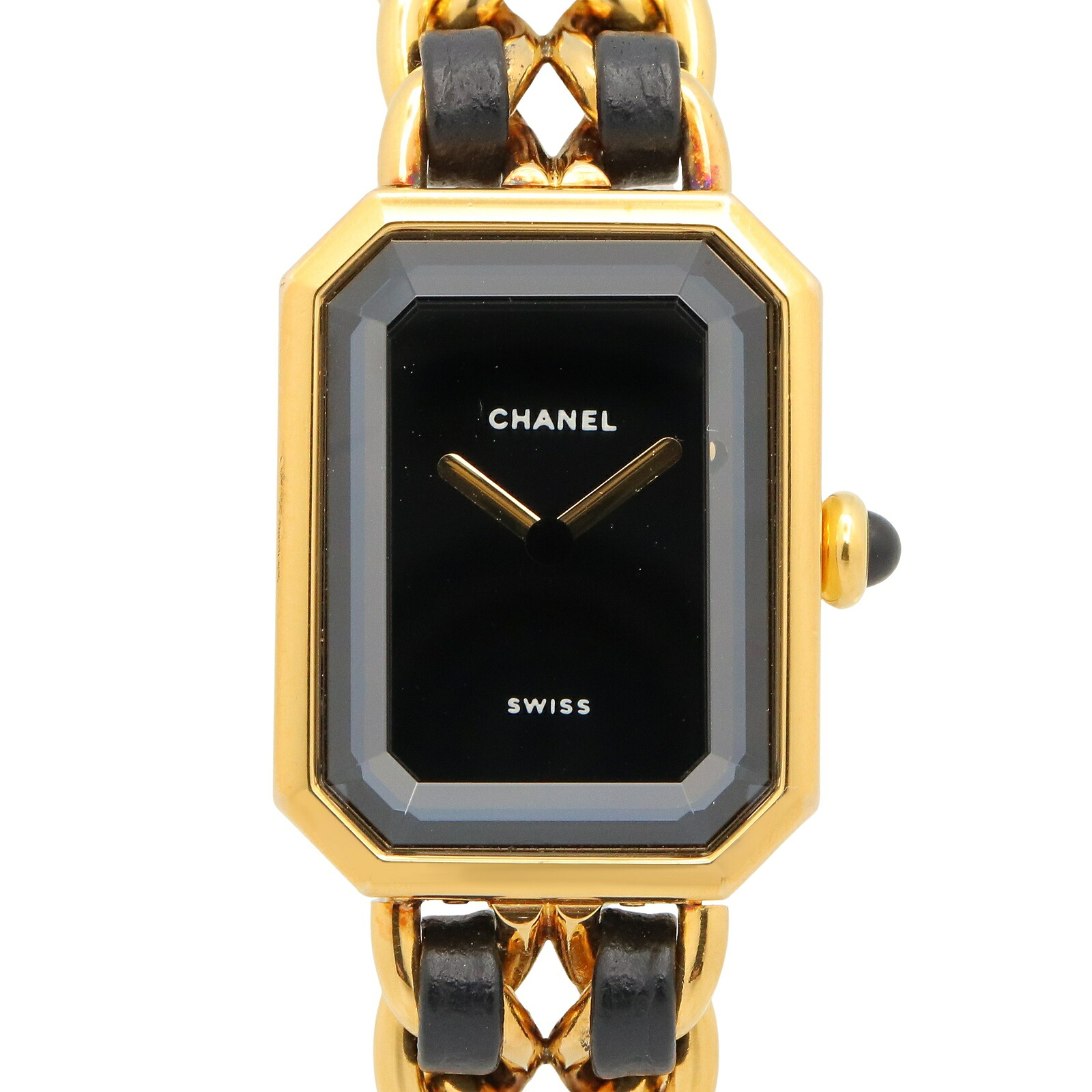 シャネル CHANEL プルミエール M 腕時計 時計 GP（ゴールドメッキ） レザー レディース ブラック系 H0001 【中古】｜Brandoff銀座