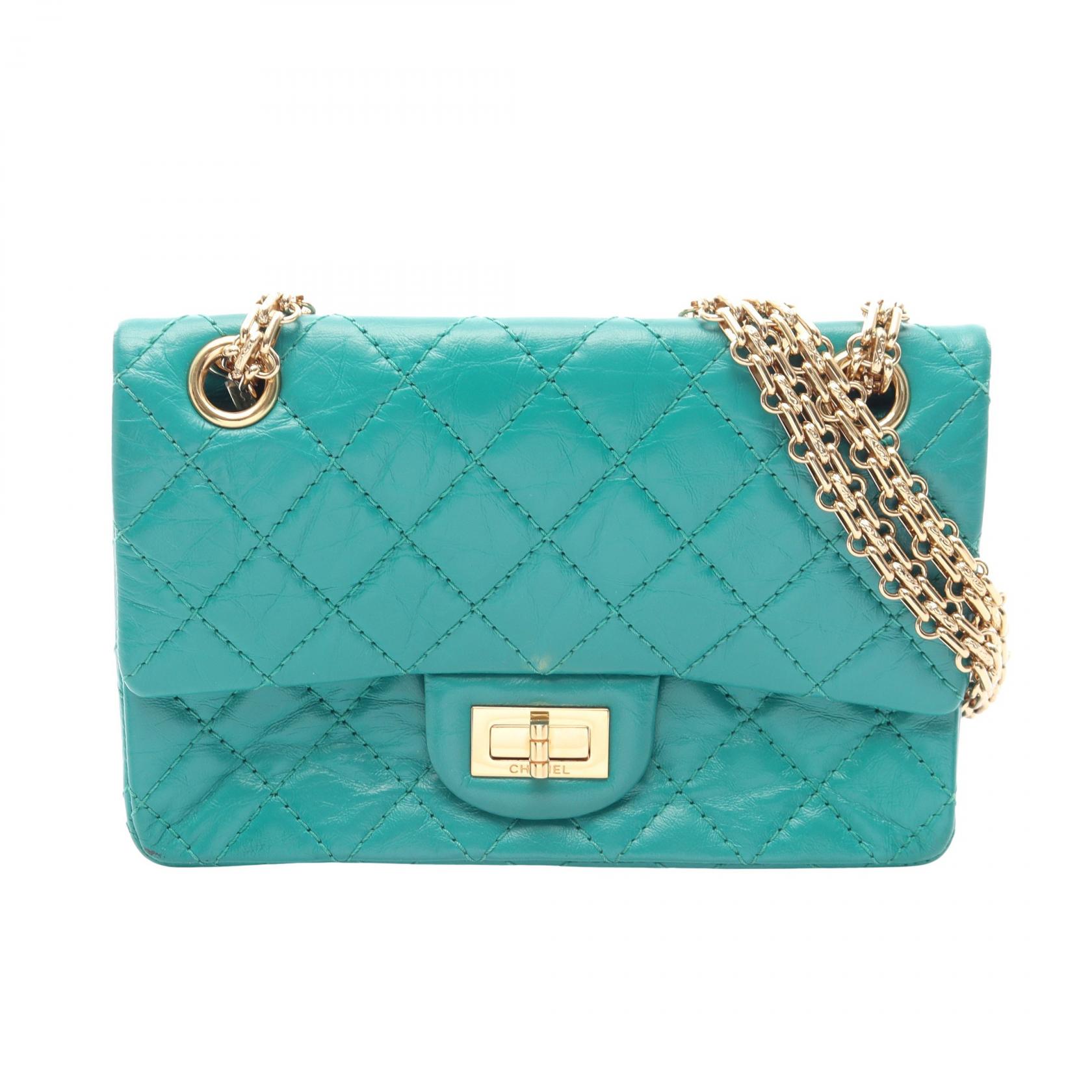 【15%OFFクーポン 7/26 9:59〆】シャネル CHANEL 2.55 ショルダーバッグ バッグ カーフ（牛革） レディース グリーン系 AS0874 Y04634 【中古】｜Brandoff銀座