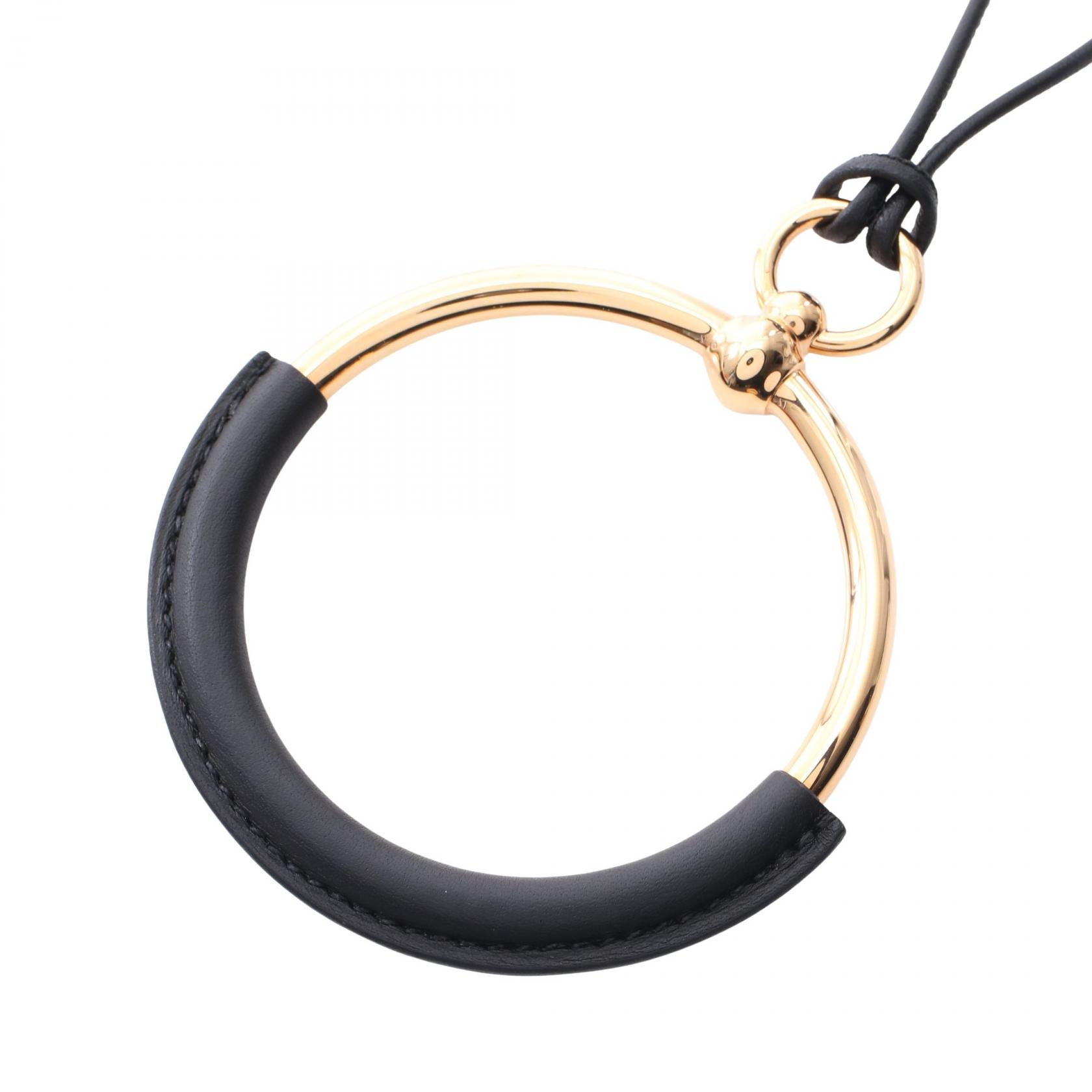 エルメス HERMES ループグラン ネックレス ジュエリー GP（ゴールドメッキ） レザー レディース ゴールド系 / ブラック系 【中古】｜Brandoff銀座