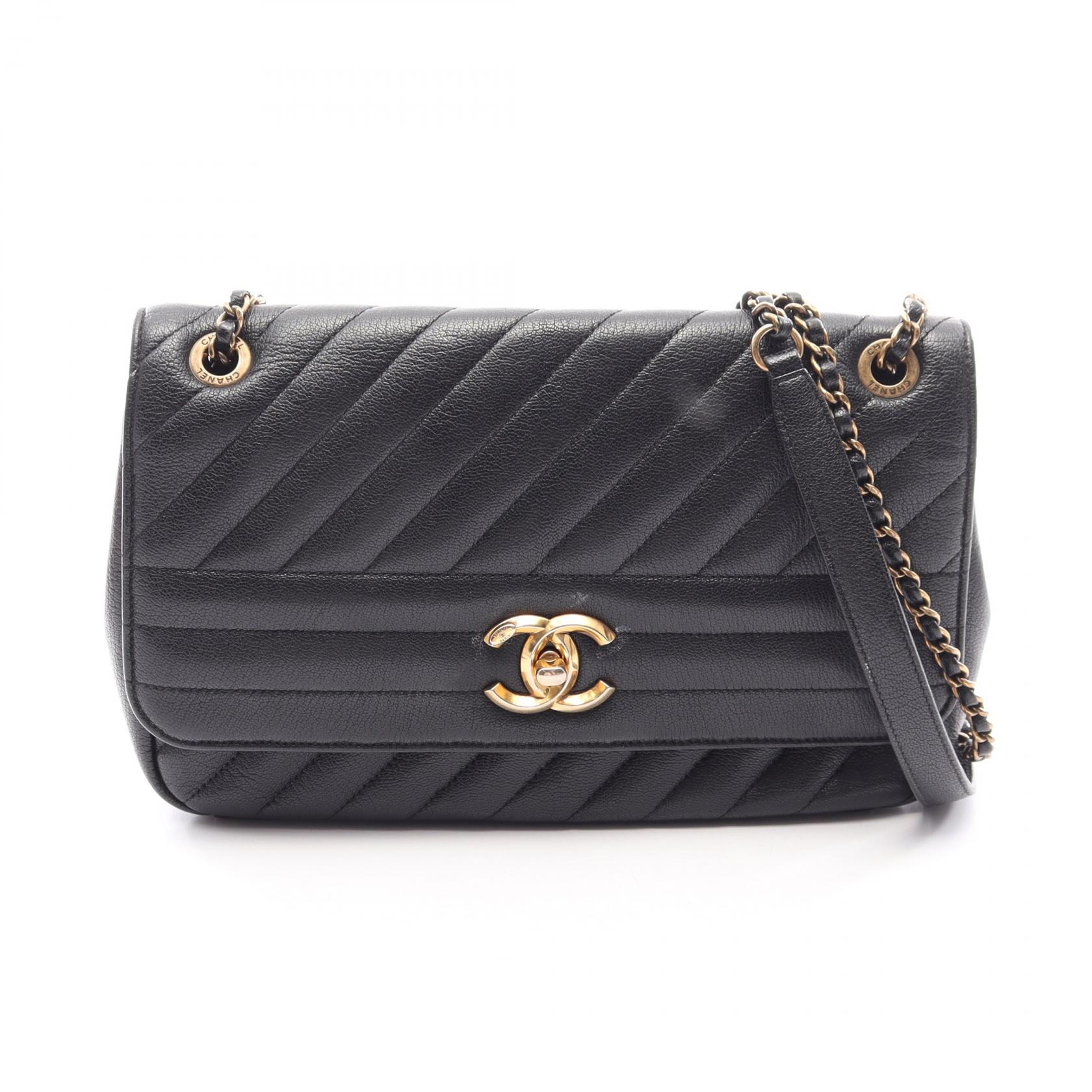シャネル CHANEL ココマーク キルティング フラップバッグ ショルダーバッグ バッグ レザー レディース ブラック系 【中古】|Brandoff銀座