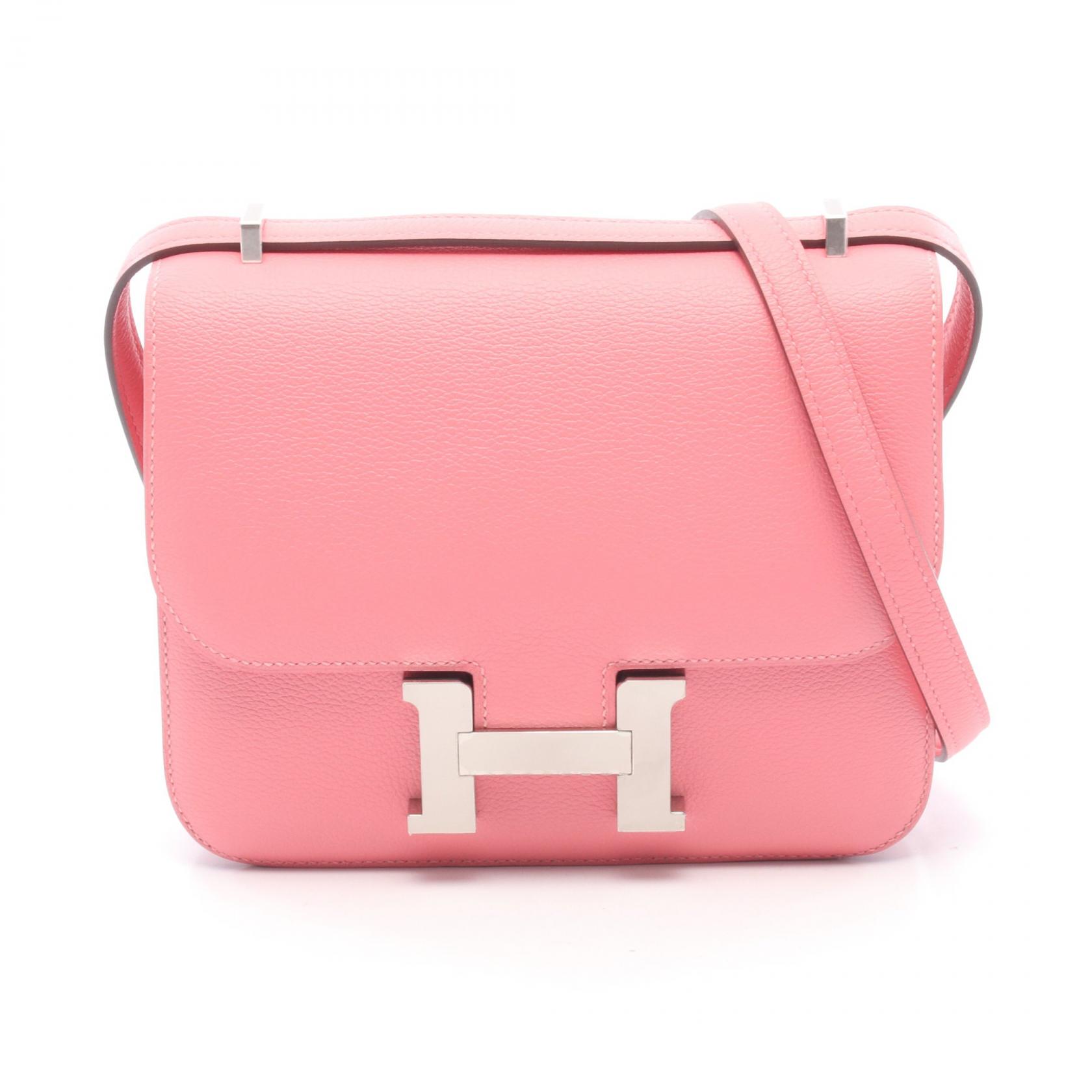 【10%OFFクーポン 7/26 9:59〆】 エルメス HERMES コンスタンス3 ミニ ローズエテ ショルダーバッグ バッグ レザー エバーカラー レディース ピンク系 【中古】｜Brandoff銀座