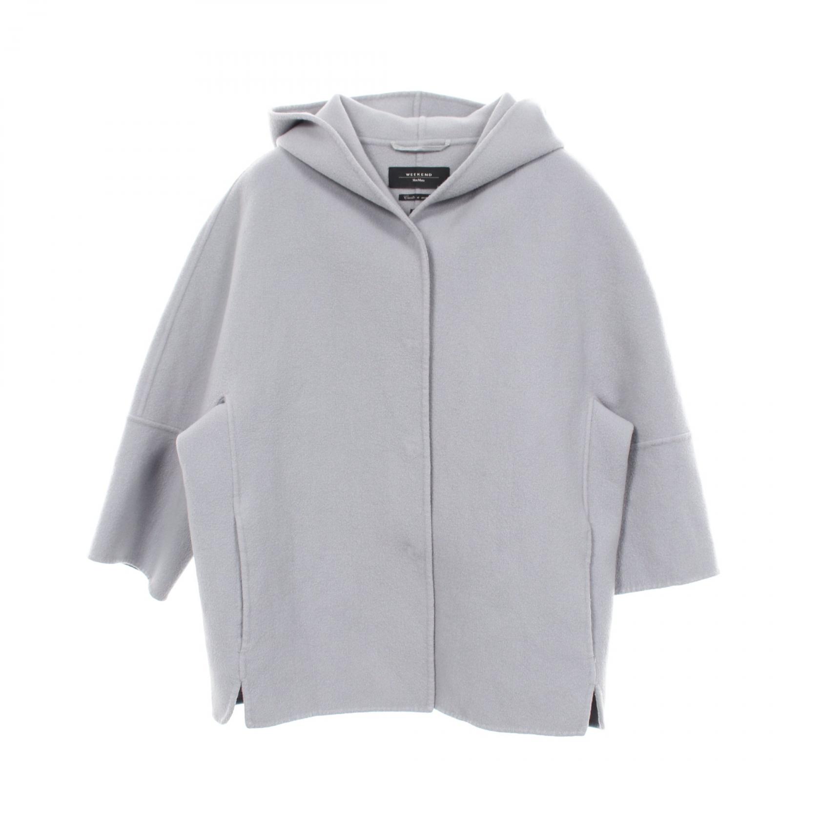 【10%OFFクーポン 7/26 9:59〆】 ウィークエンド マックスマーラ WEEK END Max Mara CUCITO A MANO フード付き 衣料品 アウター ウール レディース ブルー系 【中古】｜Brandoff銀座