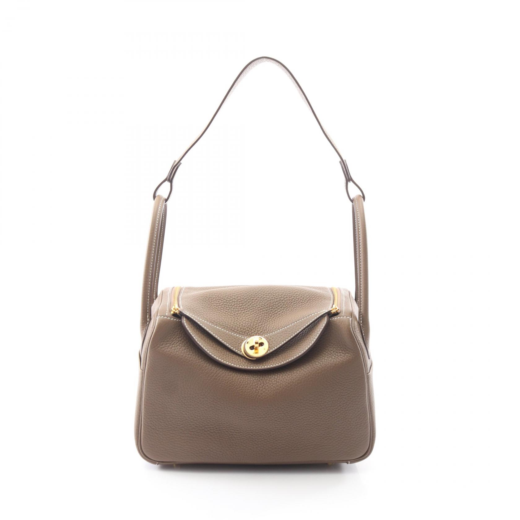 【15%OFFクーポン 7/26 9:59〆】エルメス HERMES リンディ26 エトゥープ ショルダーバッグ バッグ レザー トリヨンクレマンス レディース グレー系 【中古】|Brandoff銀座