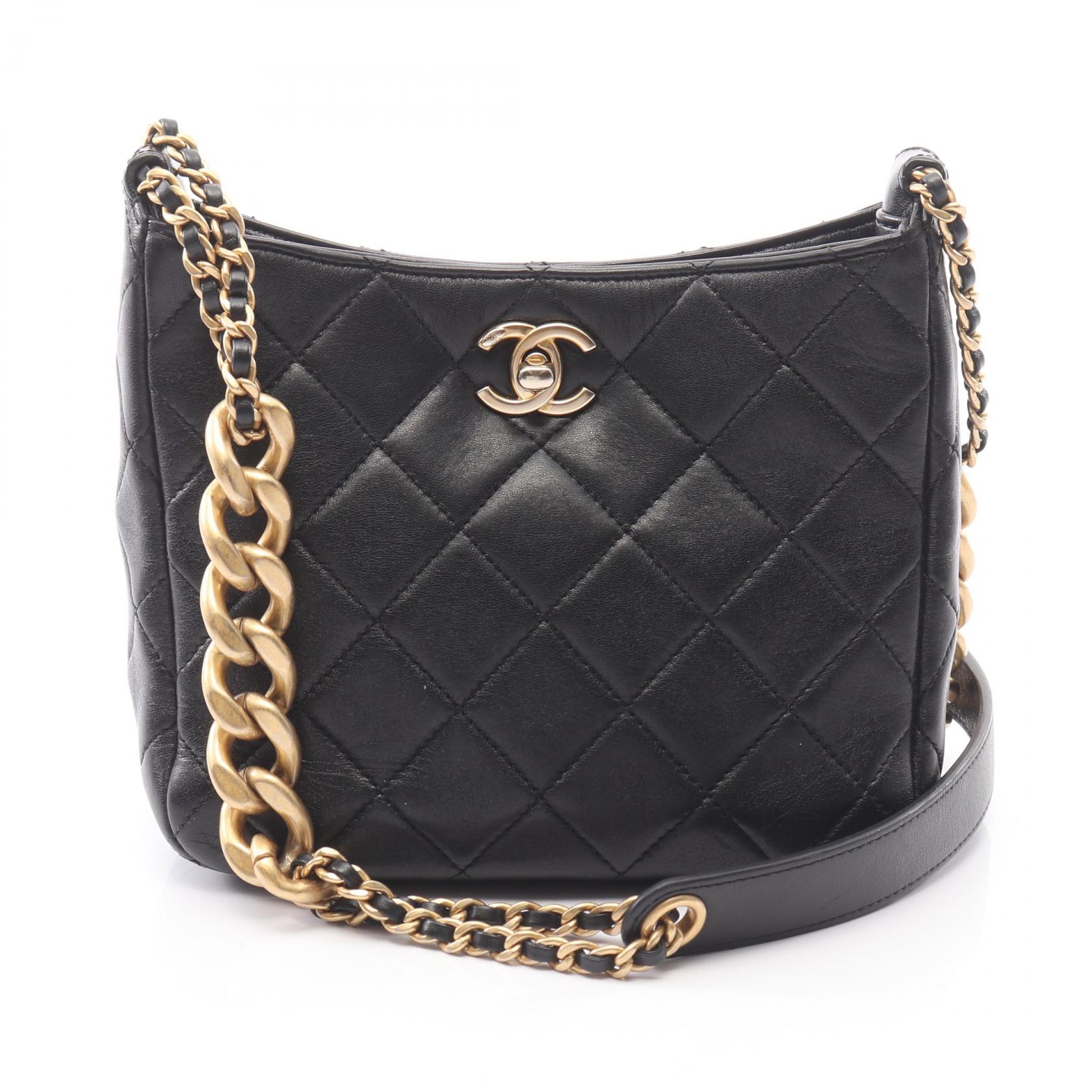【15%OFFクーポン 7/26 9:59〆】シャネル CHANEL マトラッセ スモール ホーボーバッグ ショルダーバッグ バッグ ラムスキン（羊革） レディース ブラック系 【中古】｜Brandoff銀座