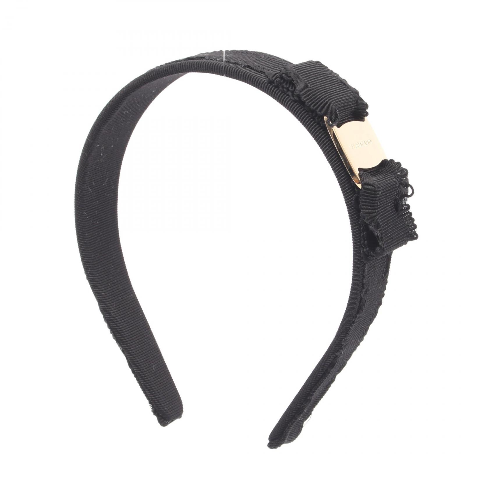 【10%OFFクーポン 7/26 9:59〆】 サルヴァトーレフェラガモ Salvatore Ferragamo ヴァラリボン カチューシャ 衣料品 コットン / プラスチック レディース ブラック系 659653346970 【新品】｜Brandoff銀座