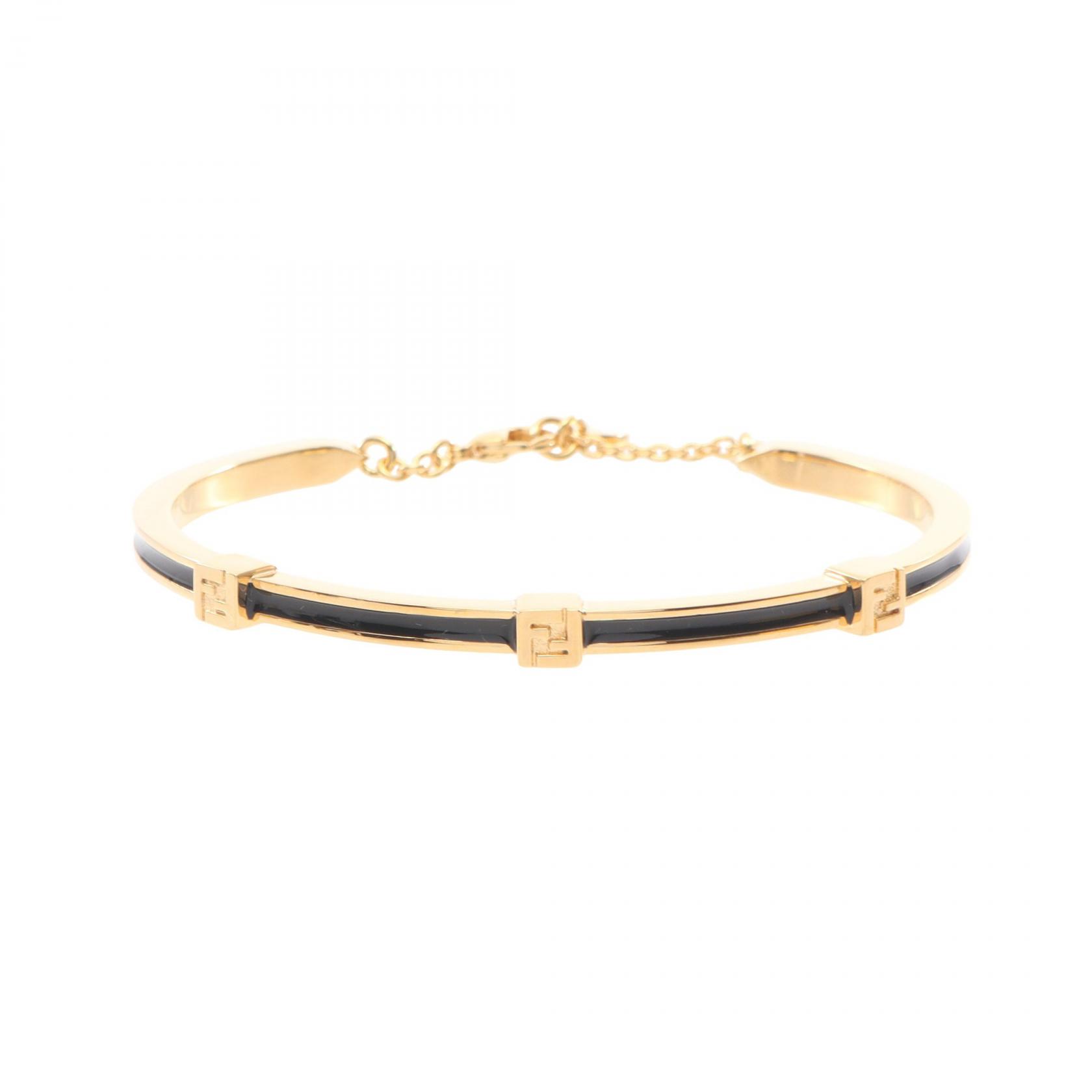 【10%OFFクーポン 7/26 9:59〆】 フェンディ FENDI FOREVER フォーエバー ブレスレット アクセサリー GP（ゴールドメッキ） レディース ゴールド系 / ブラック系 8AL218TL9F0A1FS 【新品】｜Brandoff銀座
