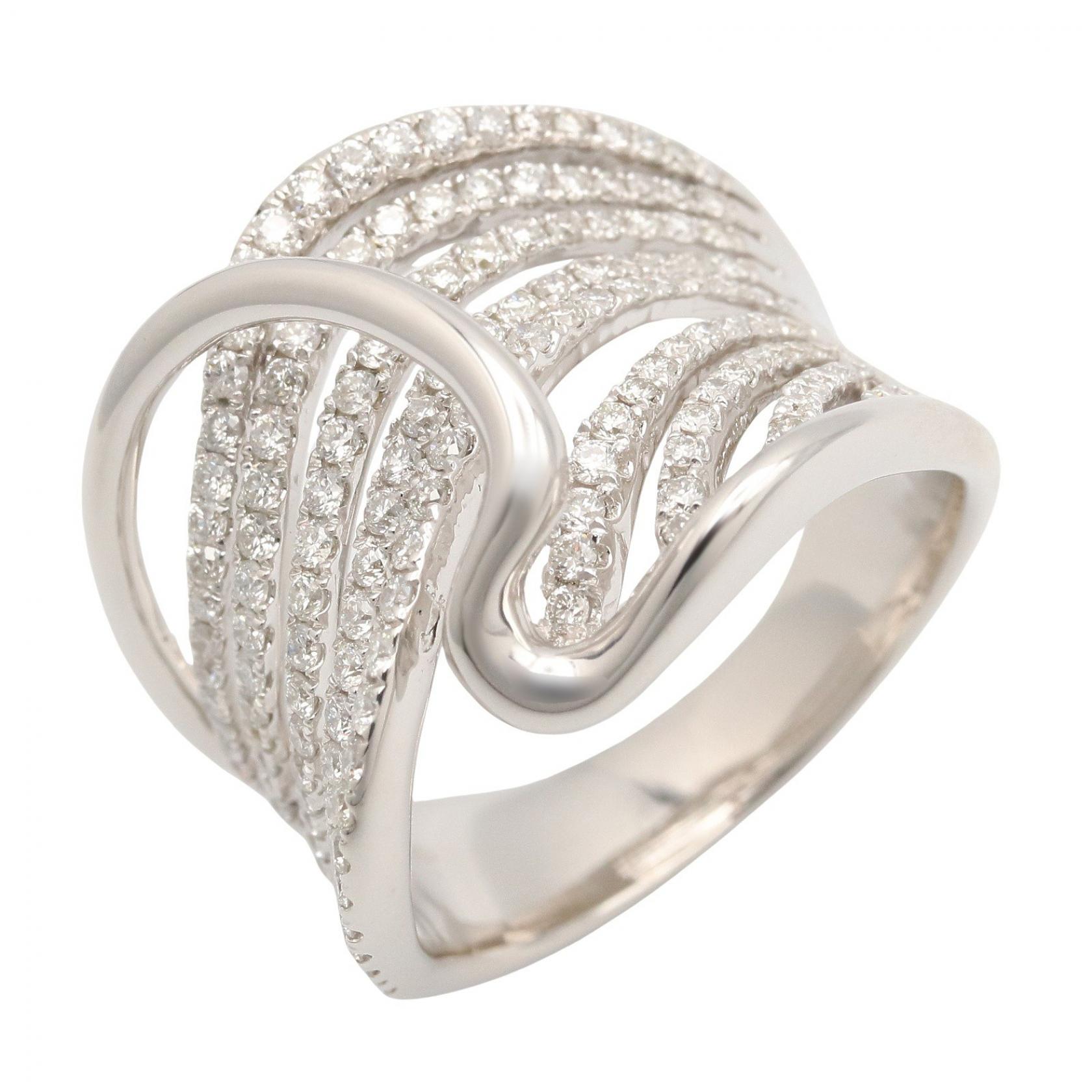 【10%OFFクーポン 7/26 9:59〆】 ジュエリー JEWELRY ダイヤリング リング・指輪 ジュエリー K18WG（ホワイトゴールド） ダイヤモンド レディース クリア系 / シルバー系 ﾀﾞｲﾔ 9.5g 【中古】｜Brandoff銀座