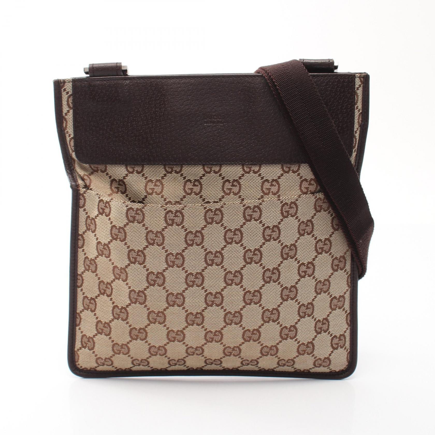 グッチ GUCCI GGキャンバス ショルダーバッグ バッグ キャンバス レザー レディース ベージュ系 / ブラウン系 27639 【中古】｜Brandoff銀座 32,500円