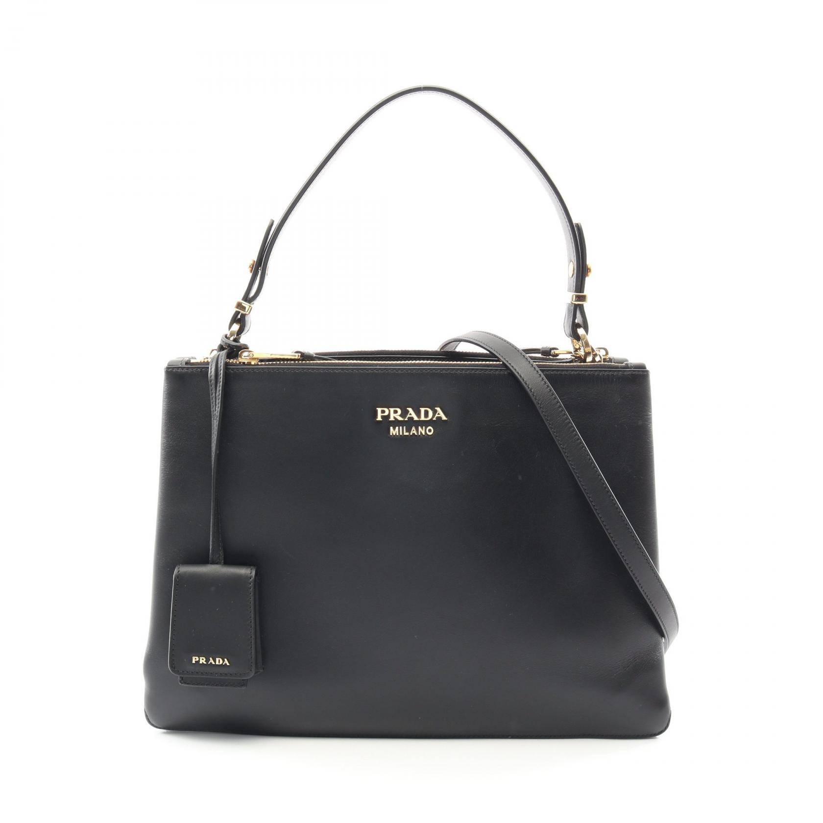 プラダ PRADA NEW CAL F2WAY トートバッグ バッグ レザー レディース ブラック系 1BA233 【中古】｜Brandoff銀座