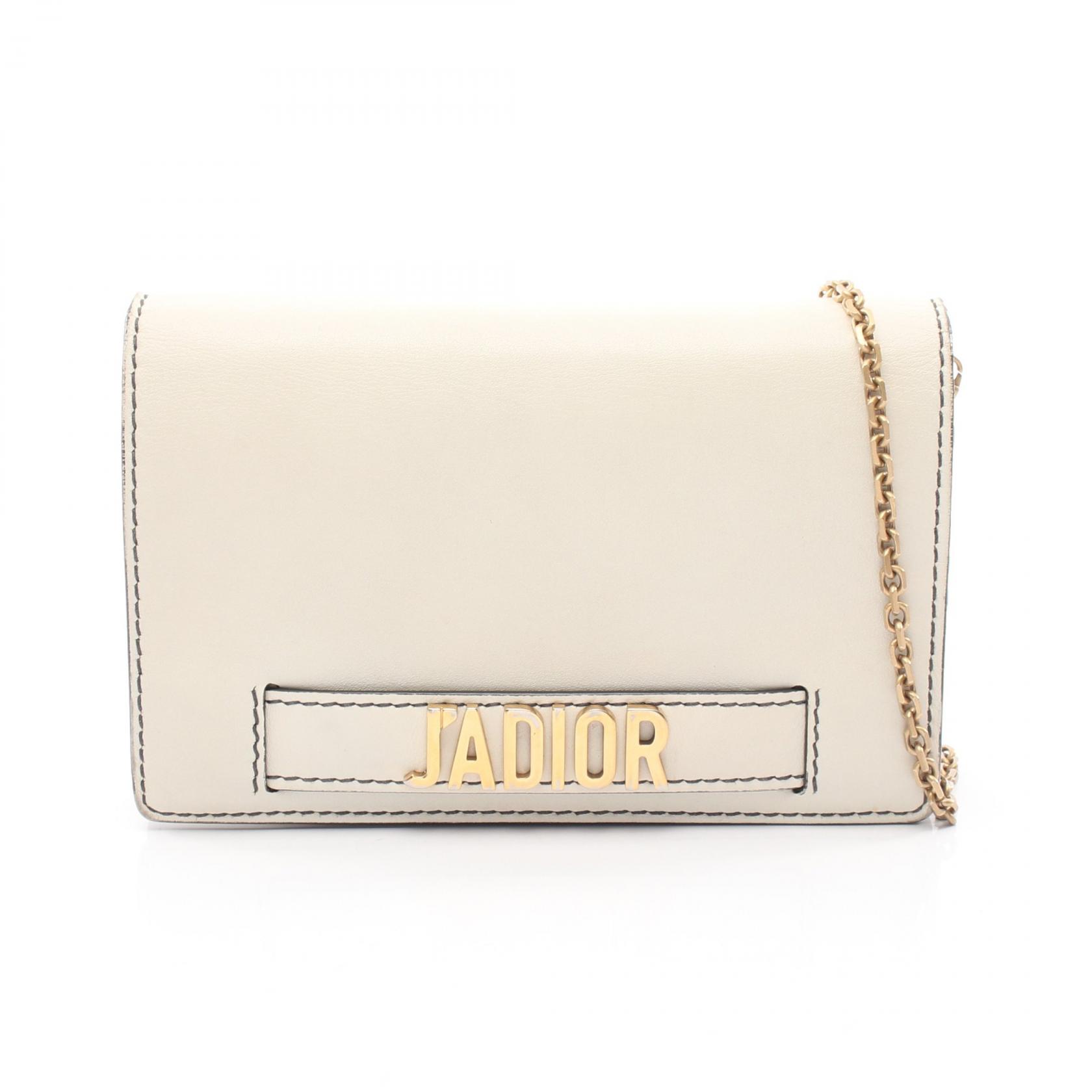 【15%OFFクーポン 7/26 9:59〆】クリスチャンディオール Christian Dior J'ADIOR ジャディオール ショルダーバッグ バッグ レザー レディース ホワイト系 【中古】｜Brandoff銀座