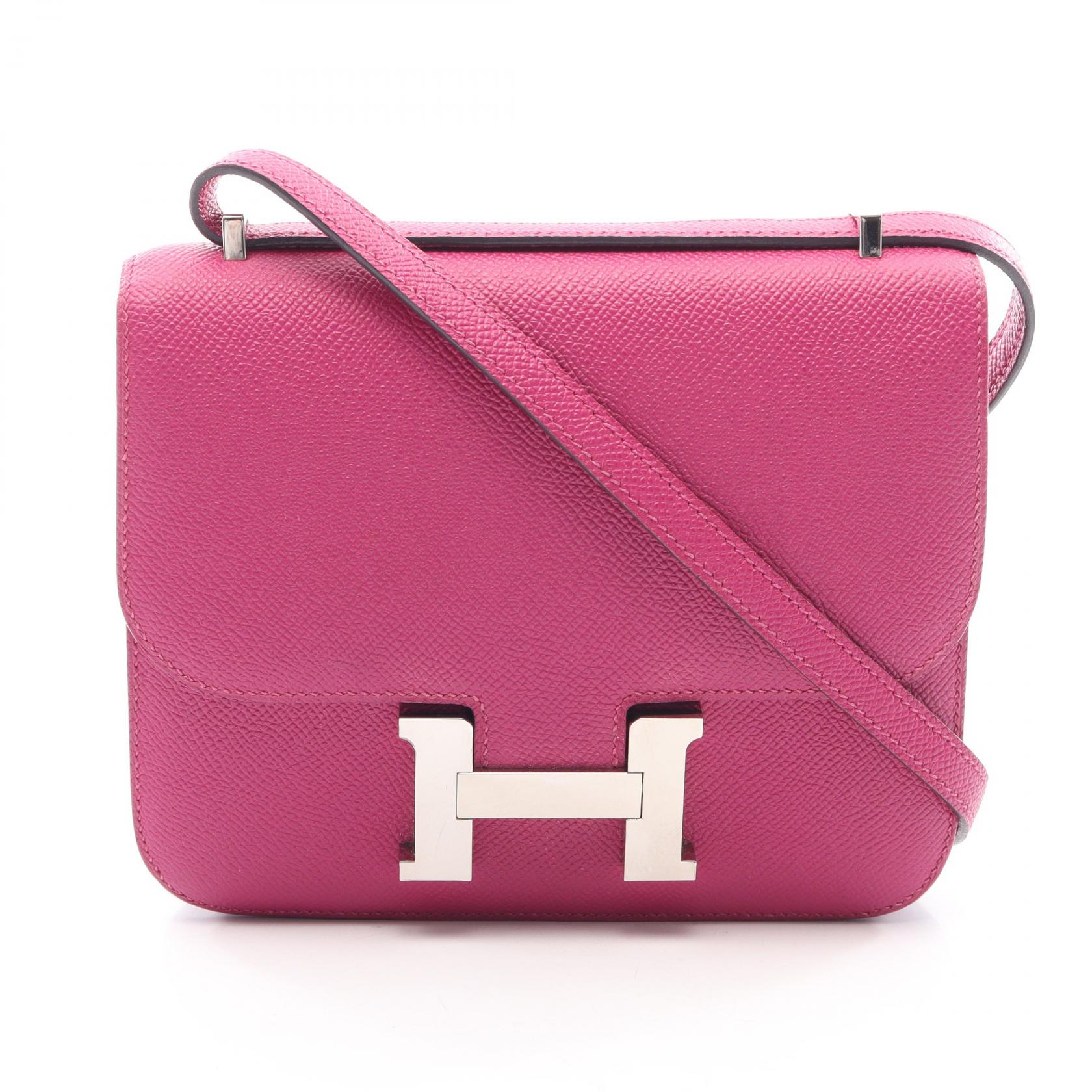 【10%OFFクーポン 7/26 9:59〆】 エルメス HERMES コンスタンス3 ミニ ローズパープル ショルダーバッグ バッグ ヴォーエプソン ヴォーエプソン レディース ピンク系 【中古】｜Brandoff銀座