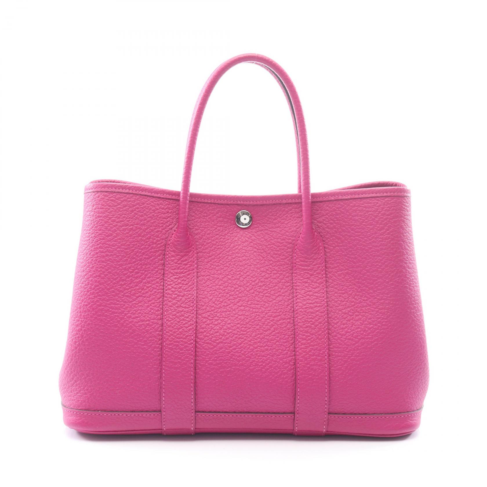 【15%OFFクーポン 7/26 9:59〆】エルメス HERMES ガーデンパーティTPM ローズパープル トートバッグ バッグ レザー ヴァッシュカントリー レディース ピンク系 【中古】｜Brandoff銀座 324,000円