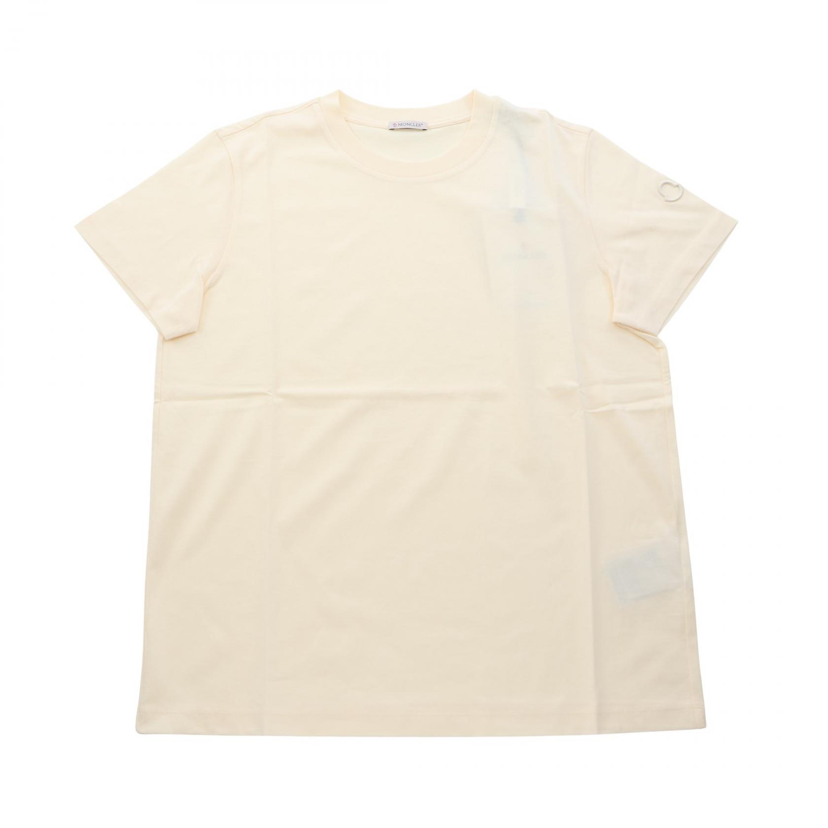 【10%OFFクーポン 7/26 9:59〆】 モンクレール MONCLER Tシャツ 半袖Tシャツ 衣料品 トップス コットン レディース アイボリー系 8C0002989AUO034XL 【新品】｜Brandoff銀座