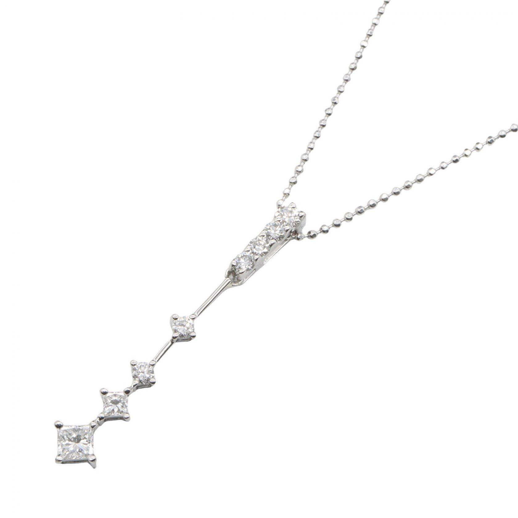 【10%OFFクーポン 7/26 9:59〆】 ジュエリー JEWELRY ダイヤモンド ネックレス ネックレス ジュエリー Pt900プラチナ Pt850プラチナ ダイヤモンド レディース シルバー系 / クリア系 ダイヤ 4.3g 【中古】|Brandoff銀座