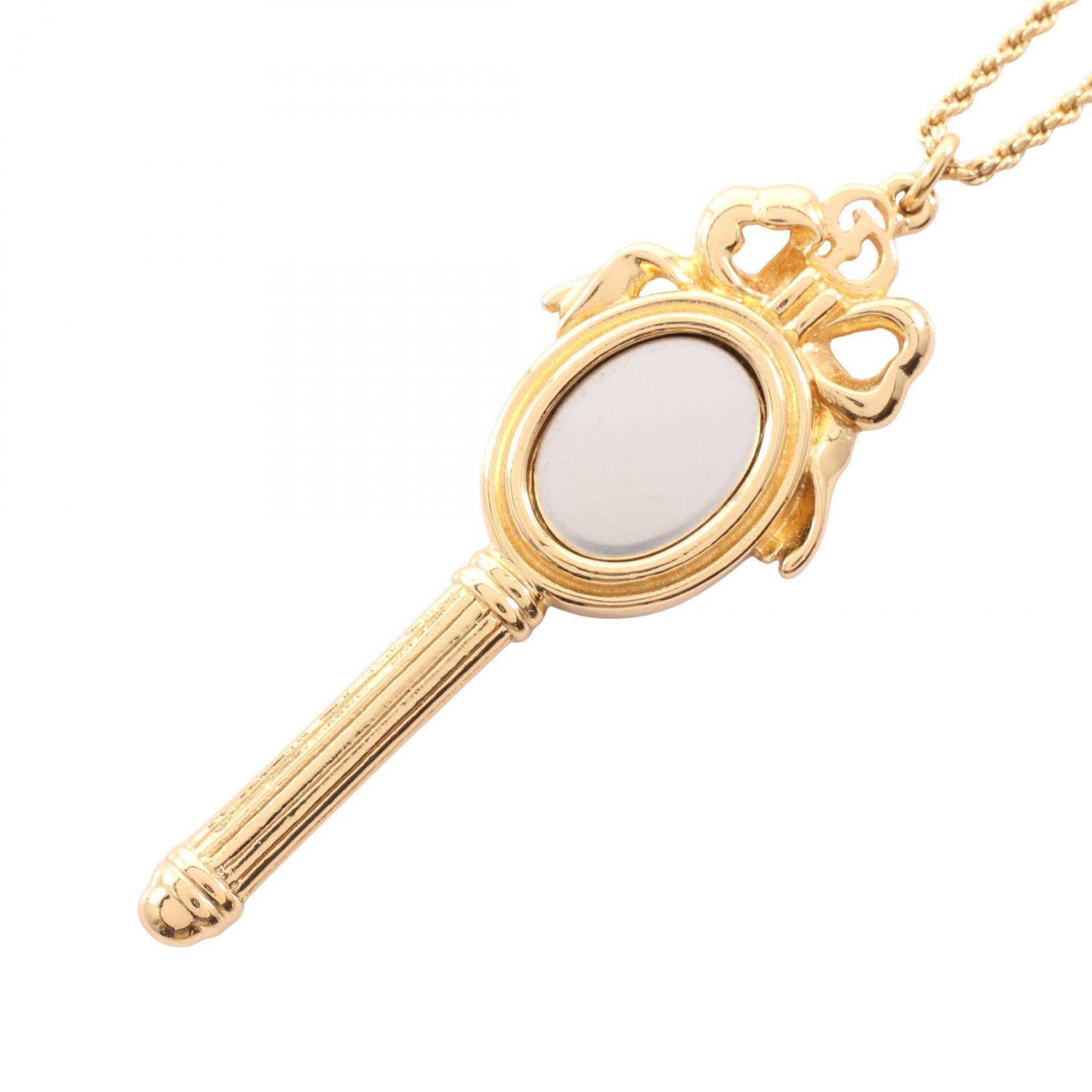 【10%OFFクーポン 7/26 9:59〆】 クリスチャンディオール Christian Dior ミラーモチーフ ネックレス ジュエリー GP（ゴールドメッキ） レディース ゴールド系 【中古】｜Brandoff銀座