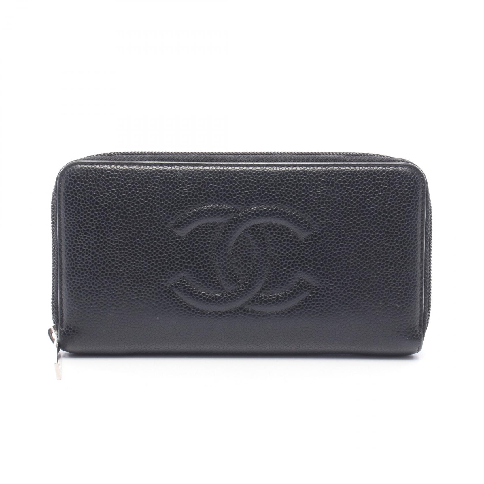 シャネル CHANEL ココマーク ラウンド長財布 財布 キャビアスキン(グレインドカーフ) レディース ブラック系 【中古】｜Brandoff銀座 52,800円