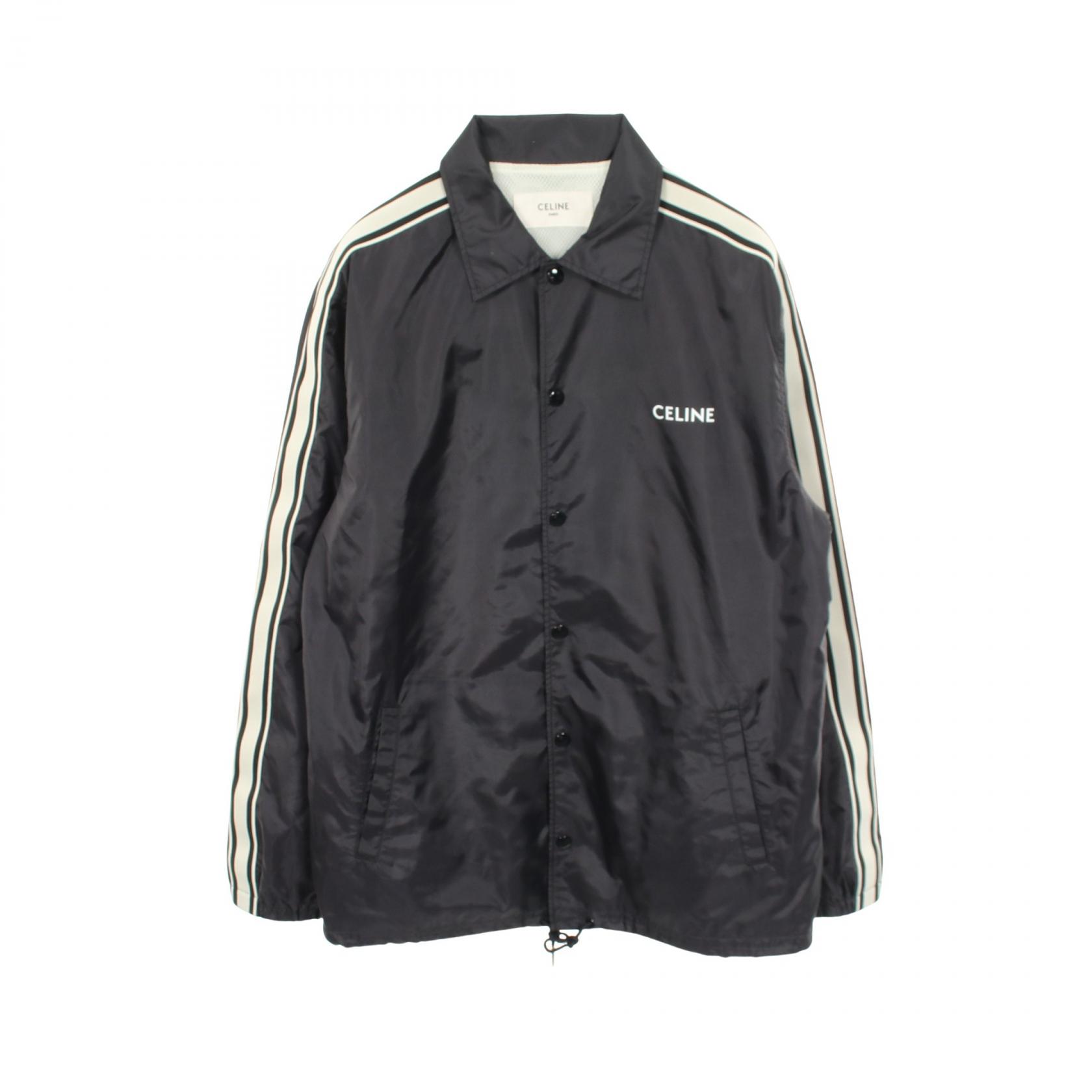 【10%OFFクーポン 7/26 9:59〆】 セリーヌ CELINE Nylon Coach Jacket コーチ 衣料品 アウター ナイロン メンズ ブラック系 / ホワイト系 2W01C281X 【中古】｜Brandoff銀座