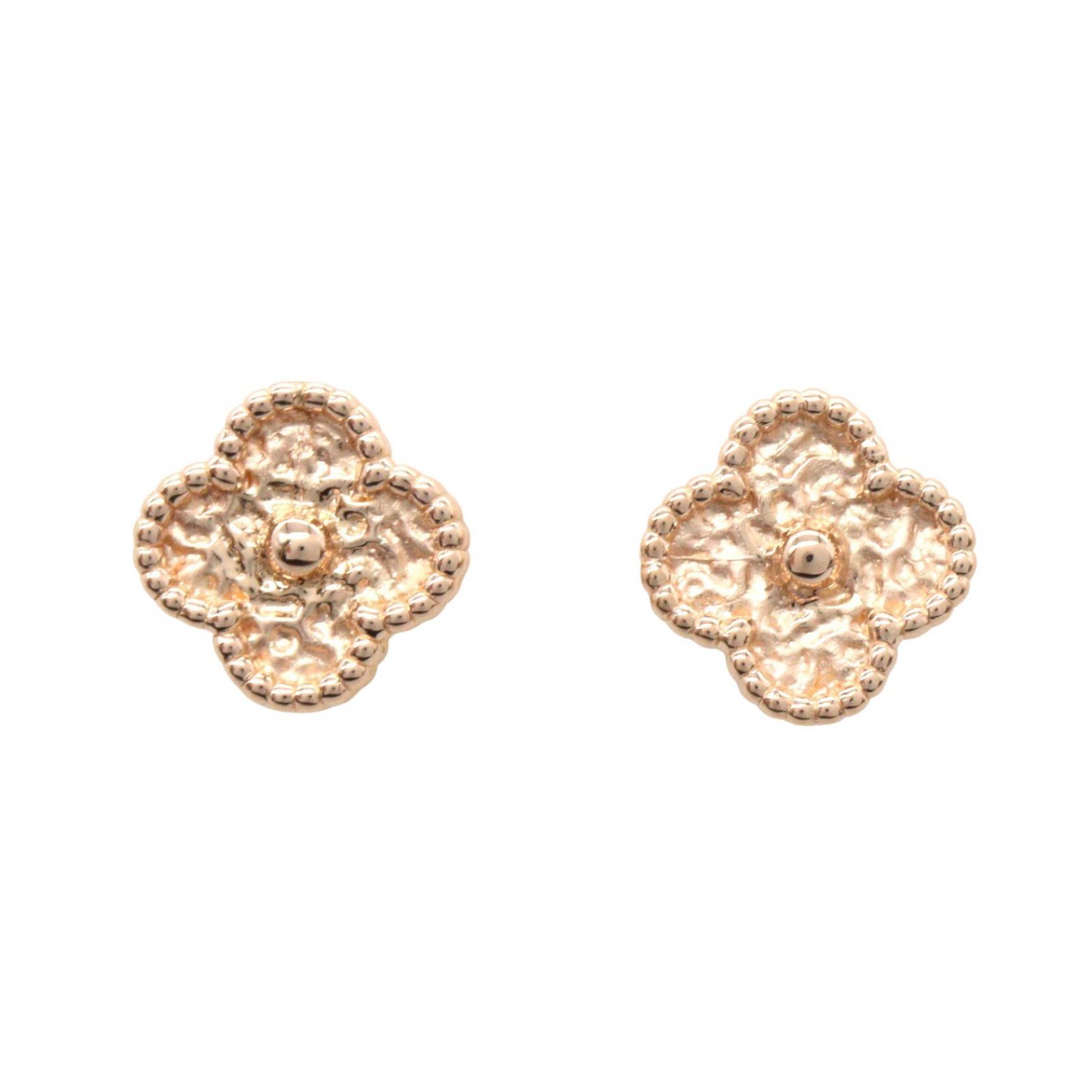 【10%OFFクーポン 7/26 9:59〆】 ヴァンクリーフ＆アーペル Van Cleef & Arpels スウィート アルハンブラ ピアス ピアス ジュエリー K18PG（ピンクゴールド） レディース ゴールド系 VCARO8DB00 【中古】｜Brandoff銀座