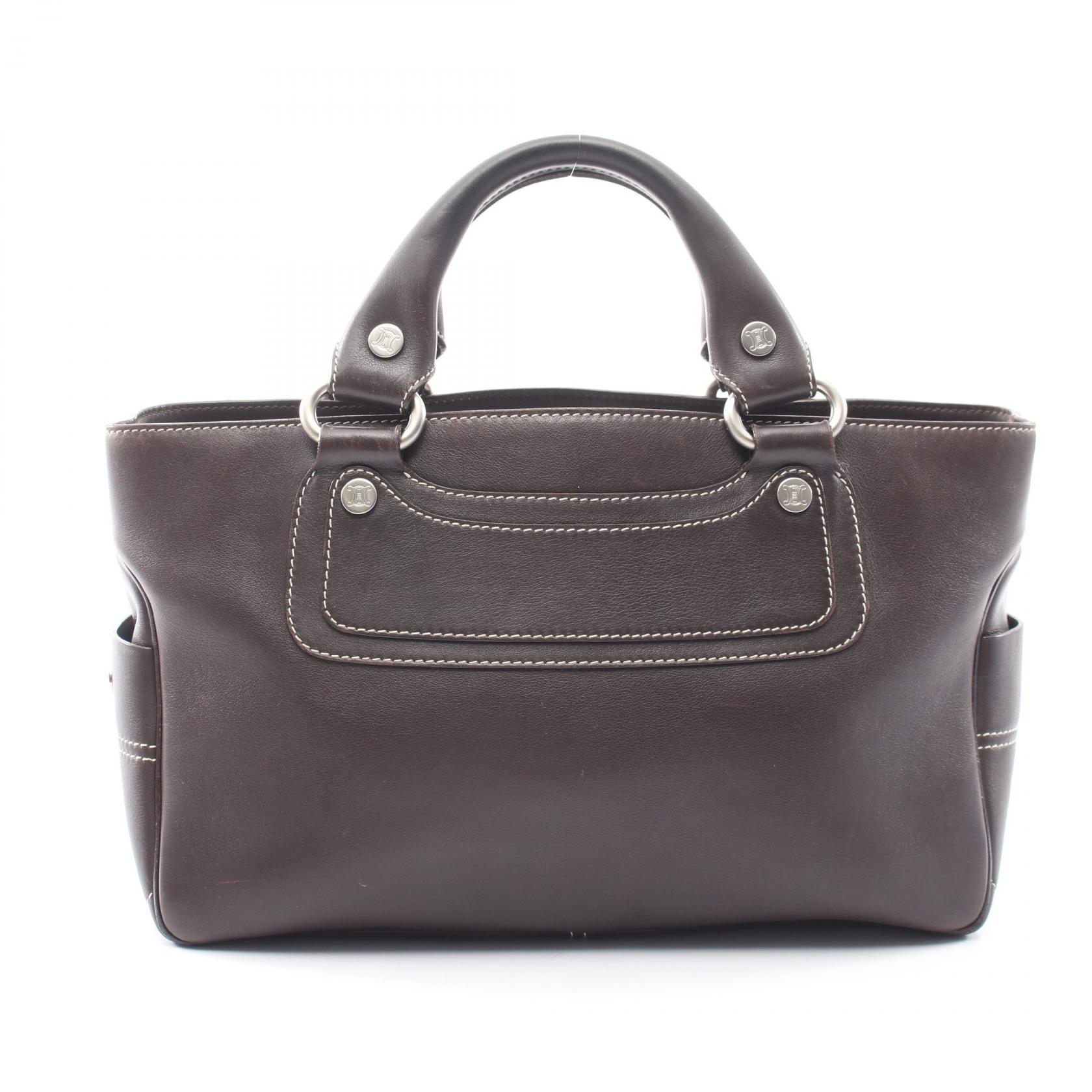 【15%OFFクーポン 7/26 9:59〆】セリーヌ CELINE ブギーバッグ ハンドバッグ バッグ レザー レディース ブラウン系 134023 【中古】|Brandoff銀座